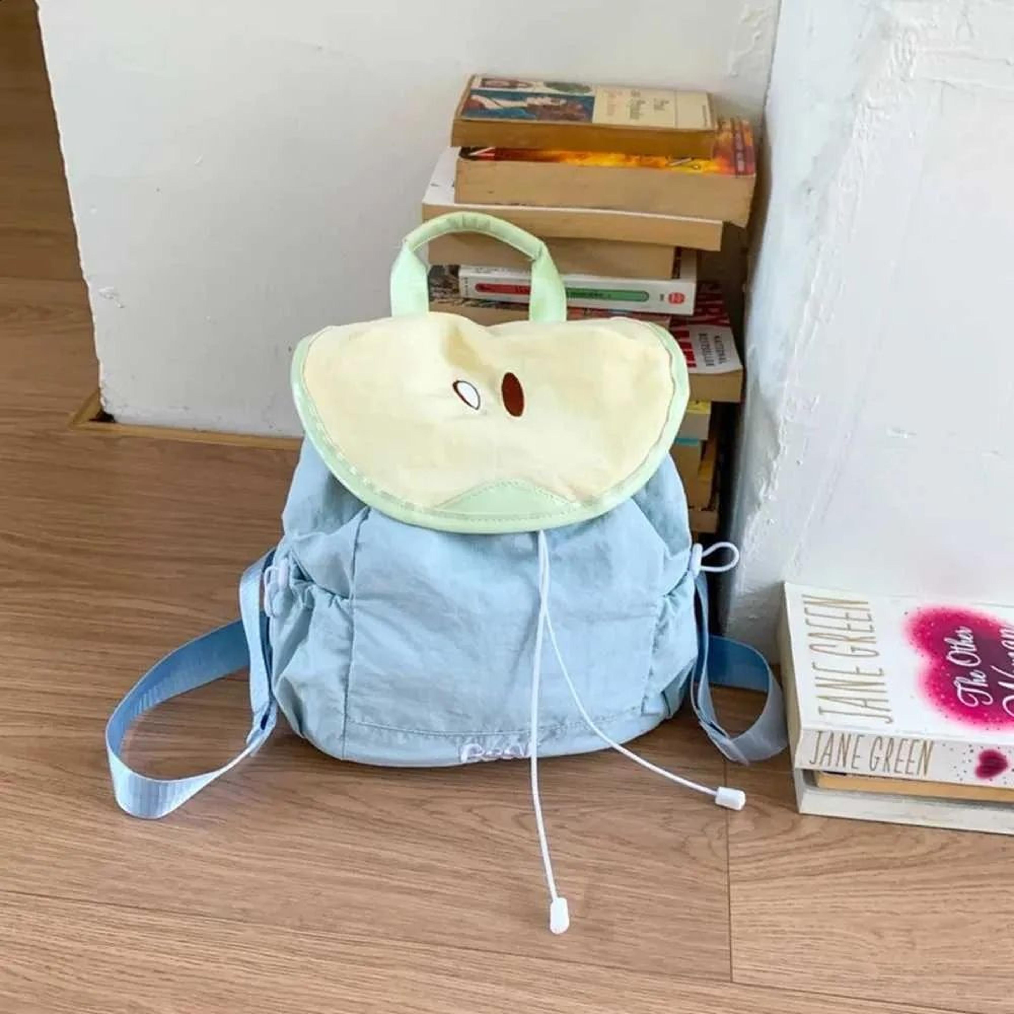 large capacity nylon drawstring backpack with colorful fruit print