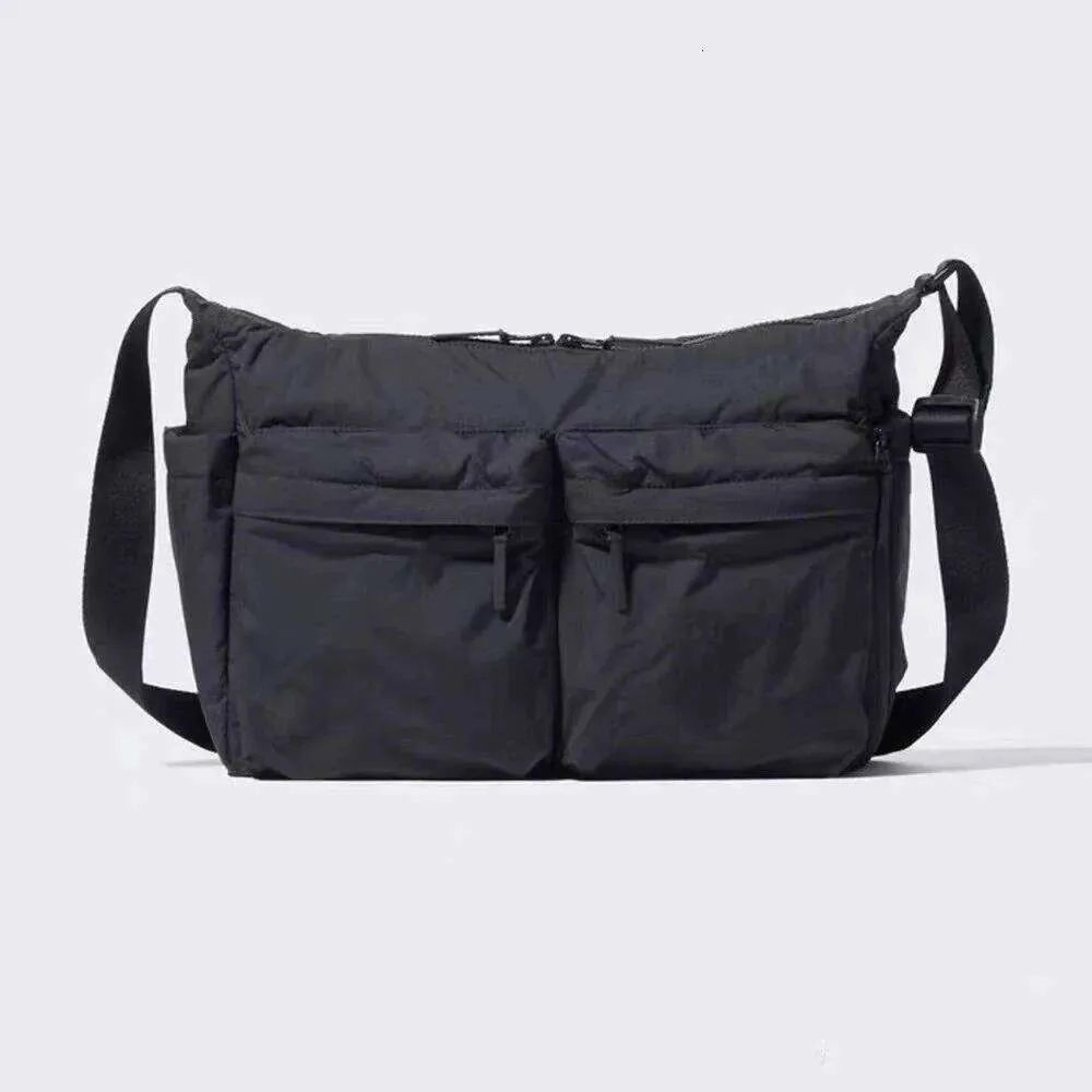 large capacity laptop messenger bag with multiple pockets and adjustable shoulder strap