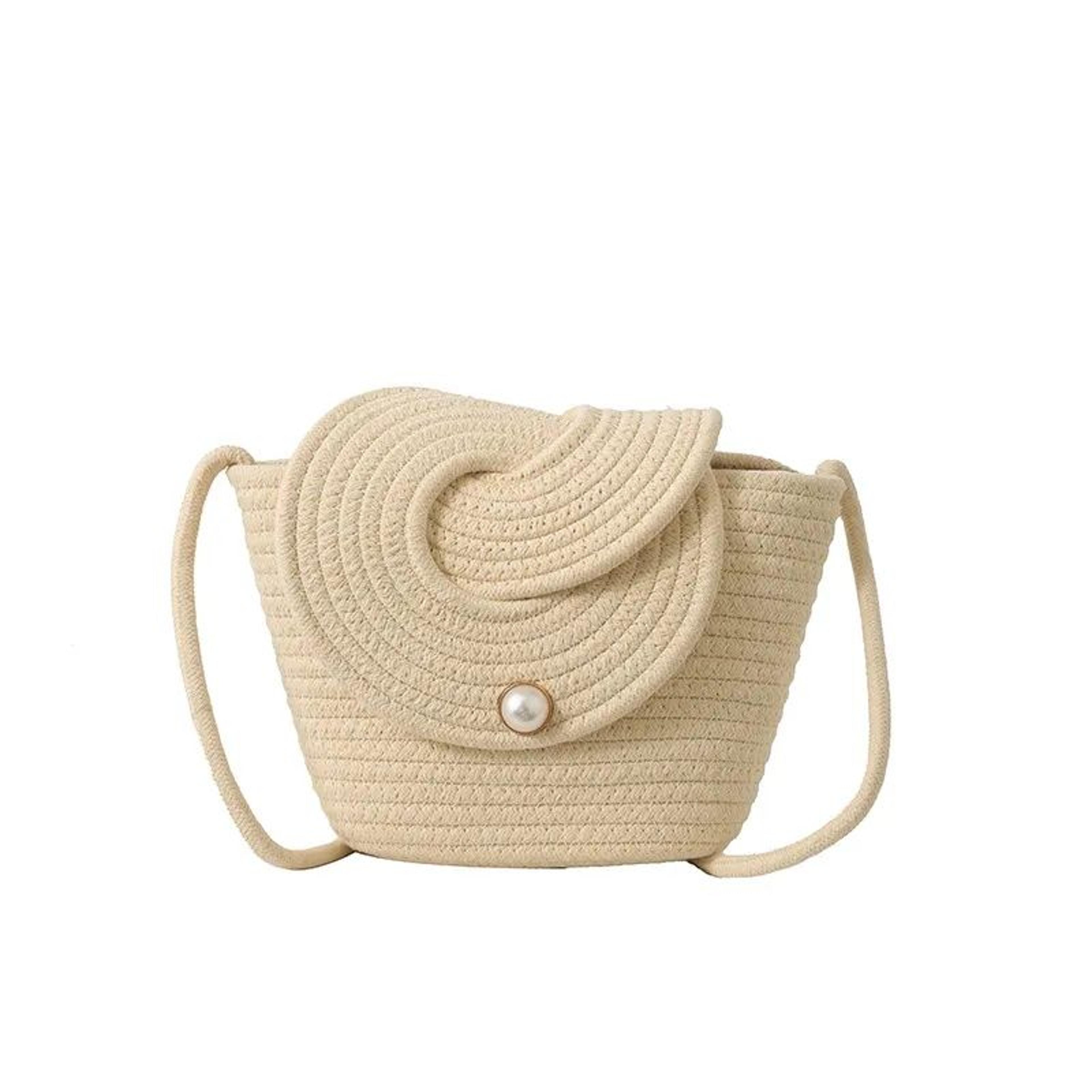 handmade woven crossbody bag with adjustable strap for summer beach vacations