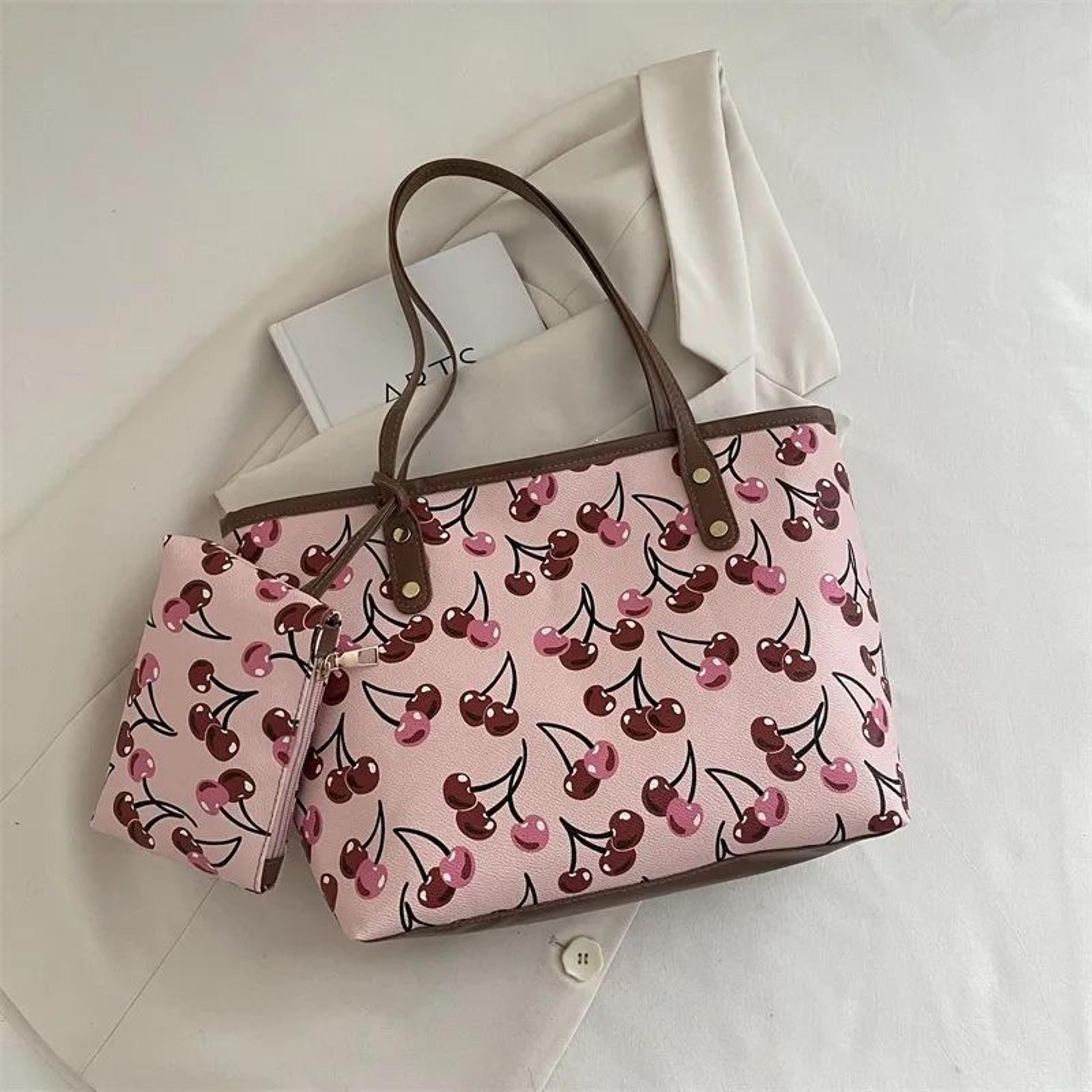 large capacity printed tote shoulder bag for everyday casual use