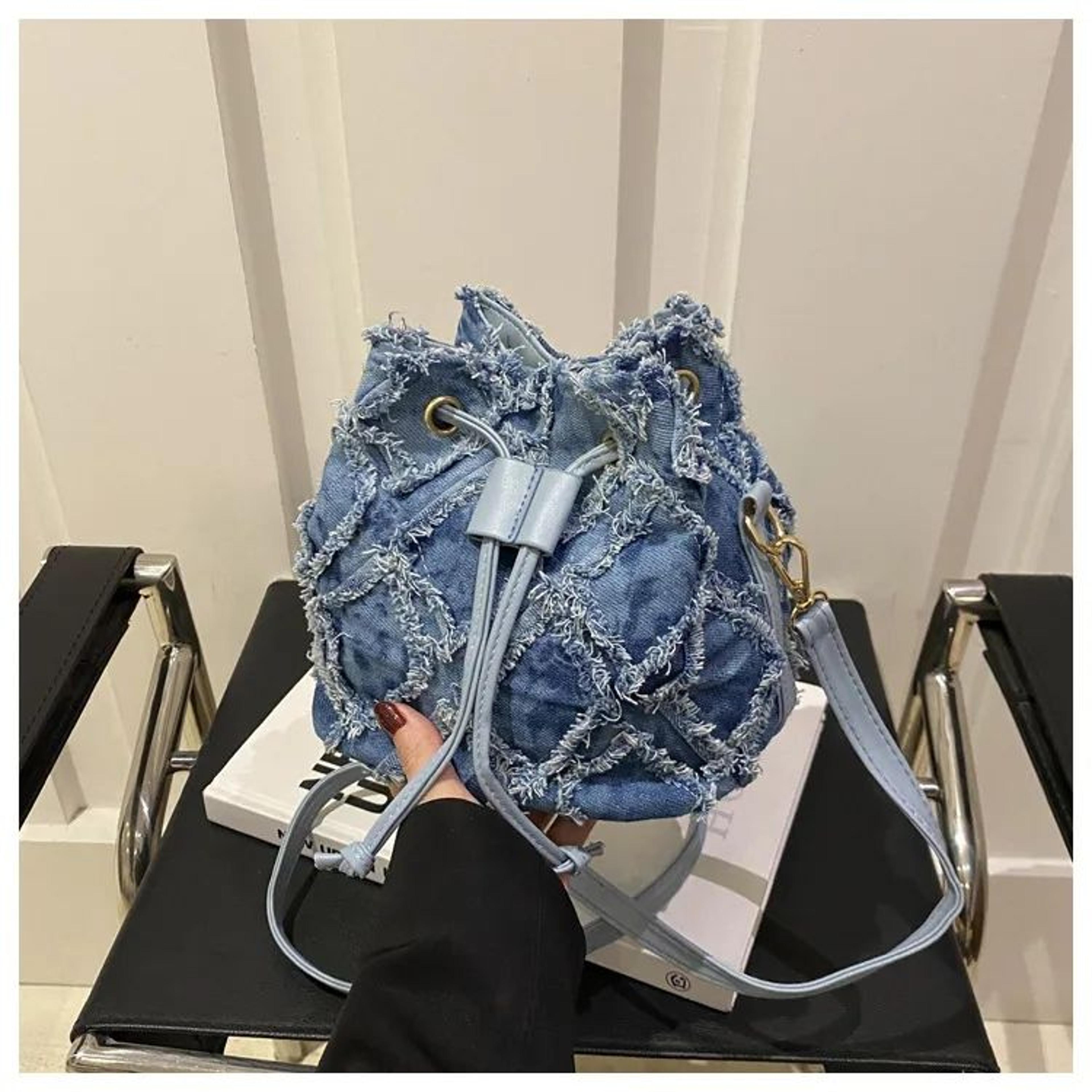 womens diamond grid drawstring bucket bag pu crossbody shoulder purse