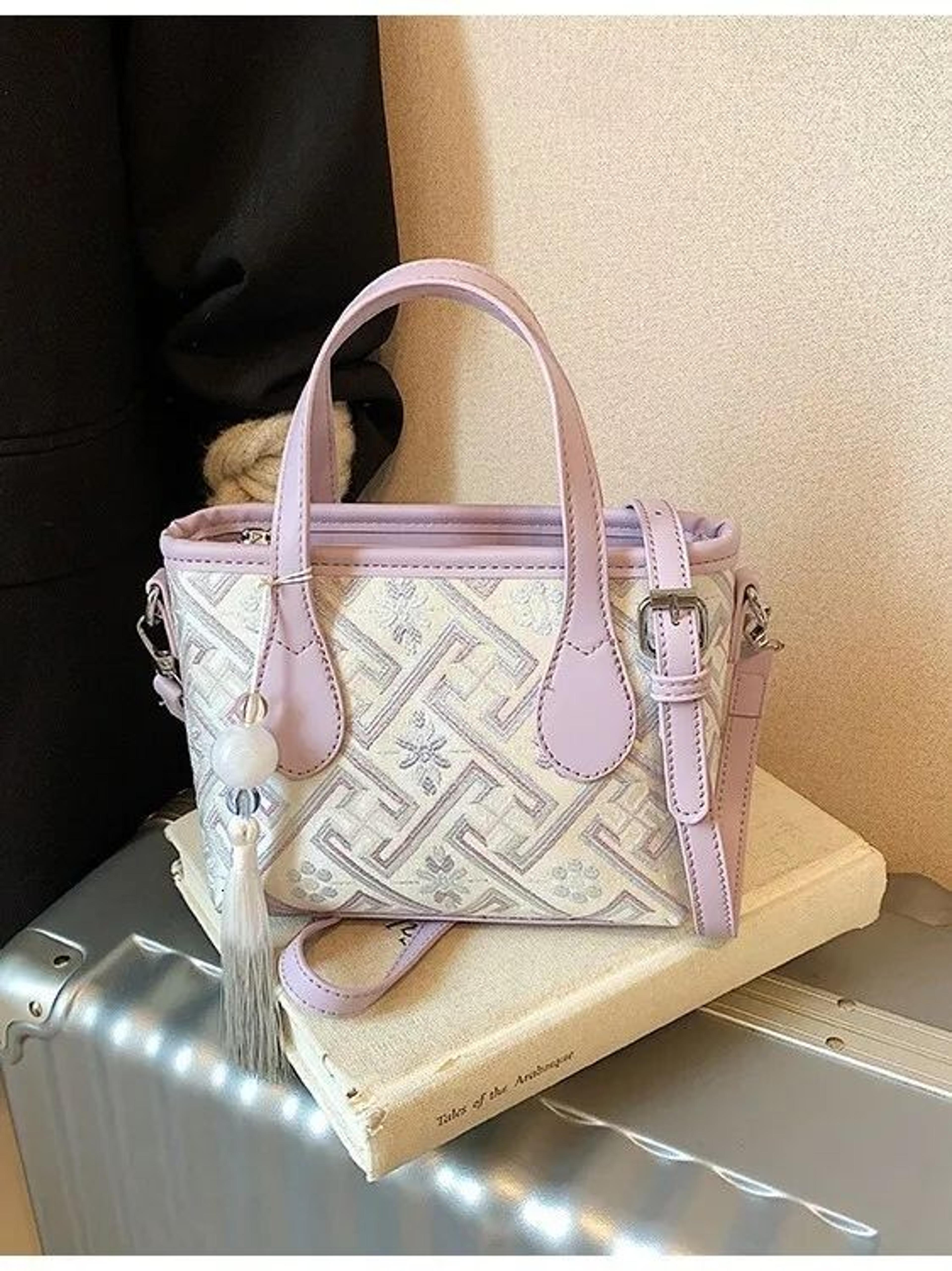 Womens Embroidered Brocade Handbag With Shoulder And Crossbody Design 5