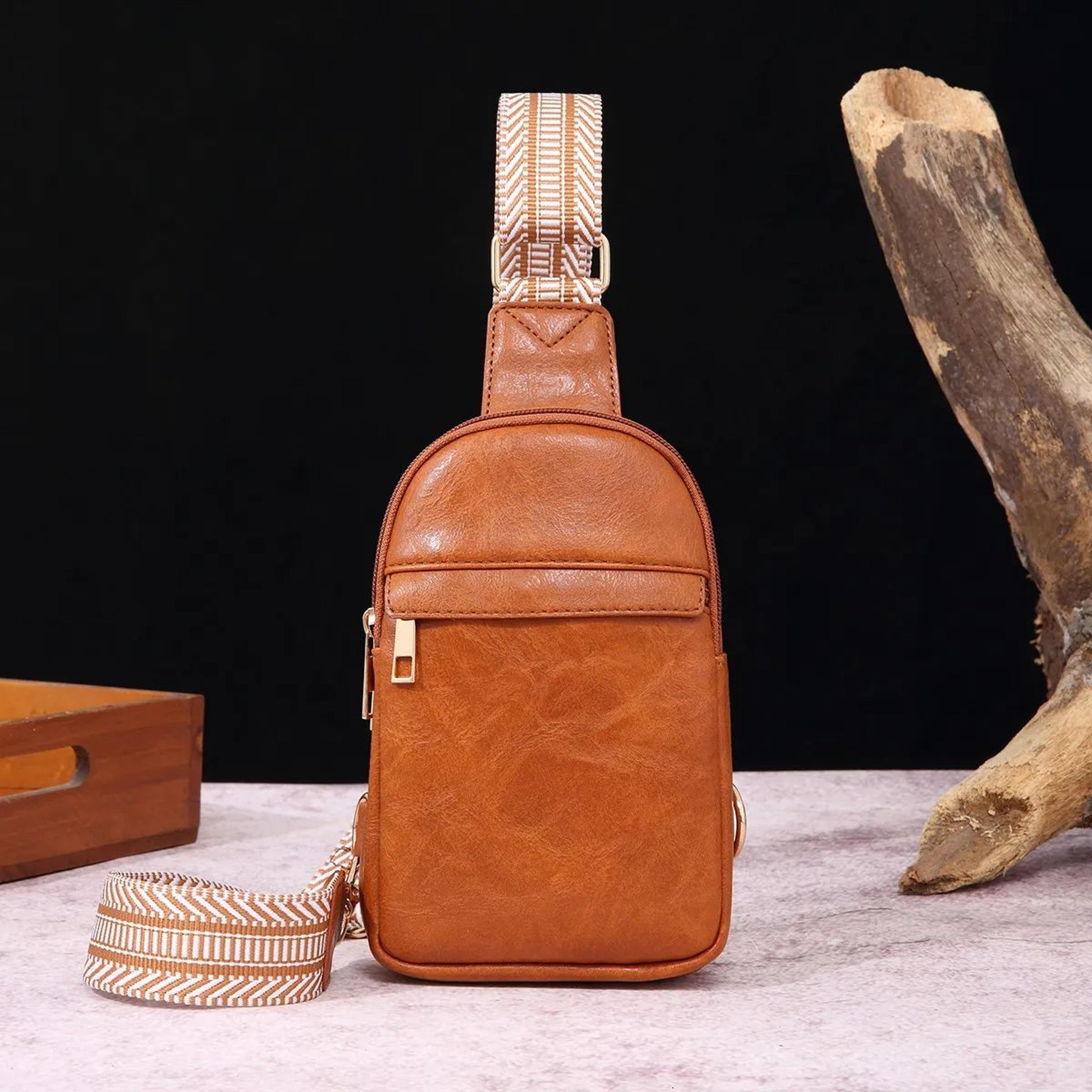 bohemian crossbody chest waist bag for women with wide shoulder strap