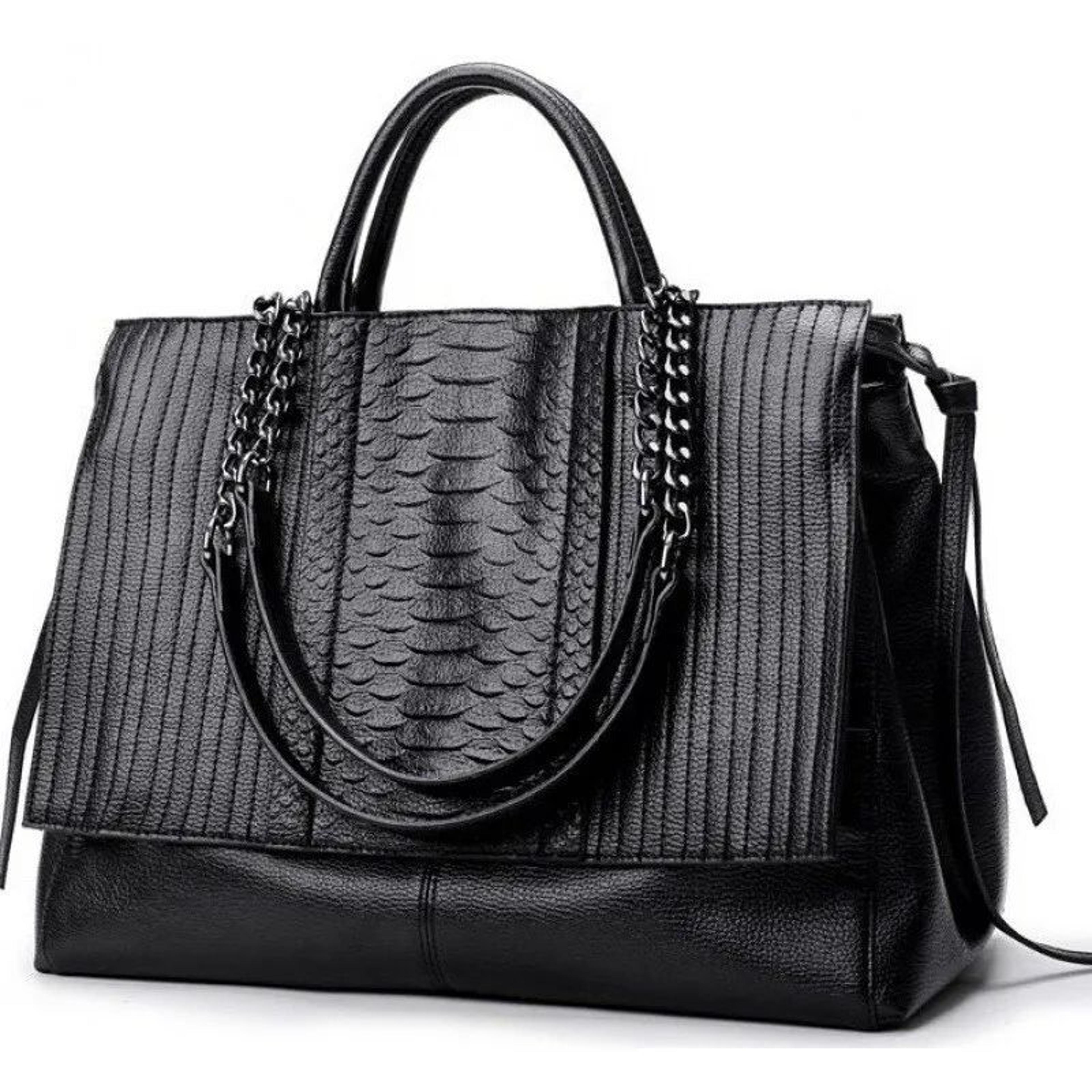 women large capacity pu leather tote bag for work and everyday use