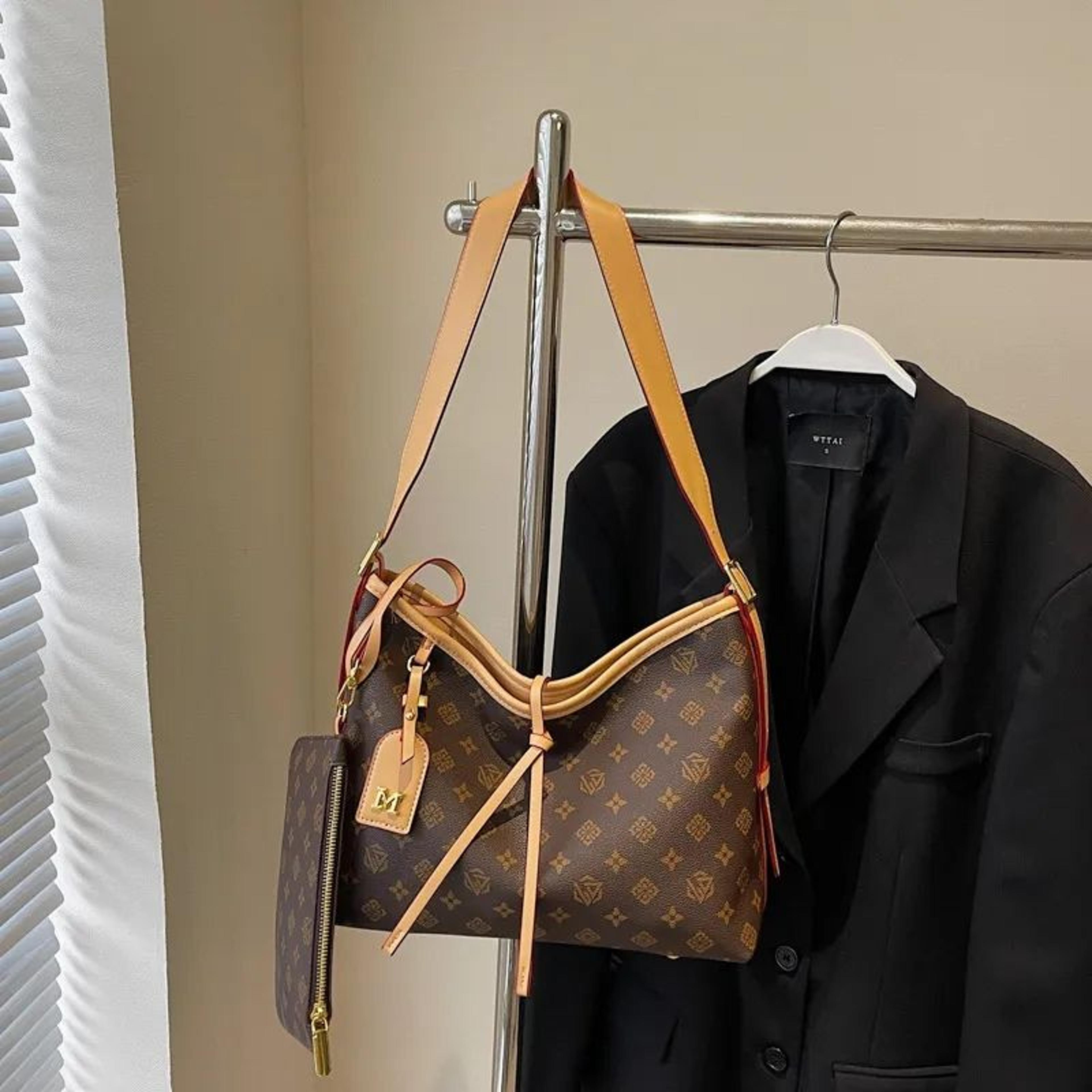 large monogram tote bag for women convertible shoulder and crossbody purse