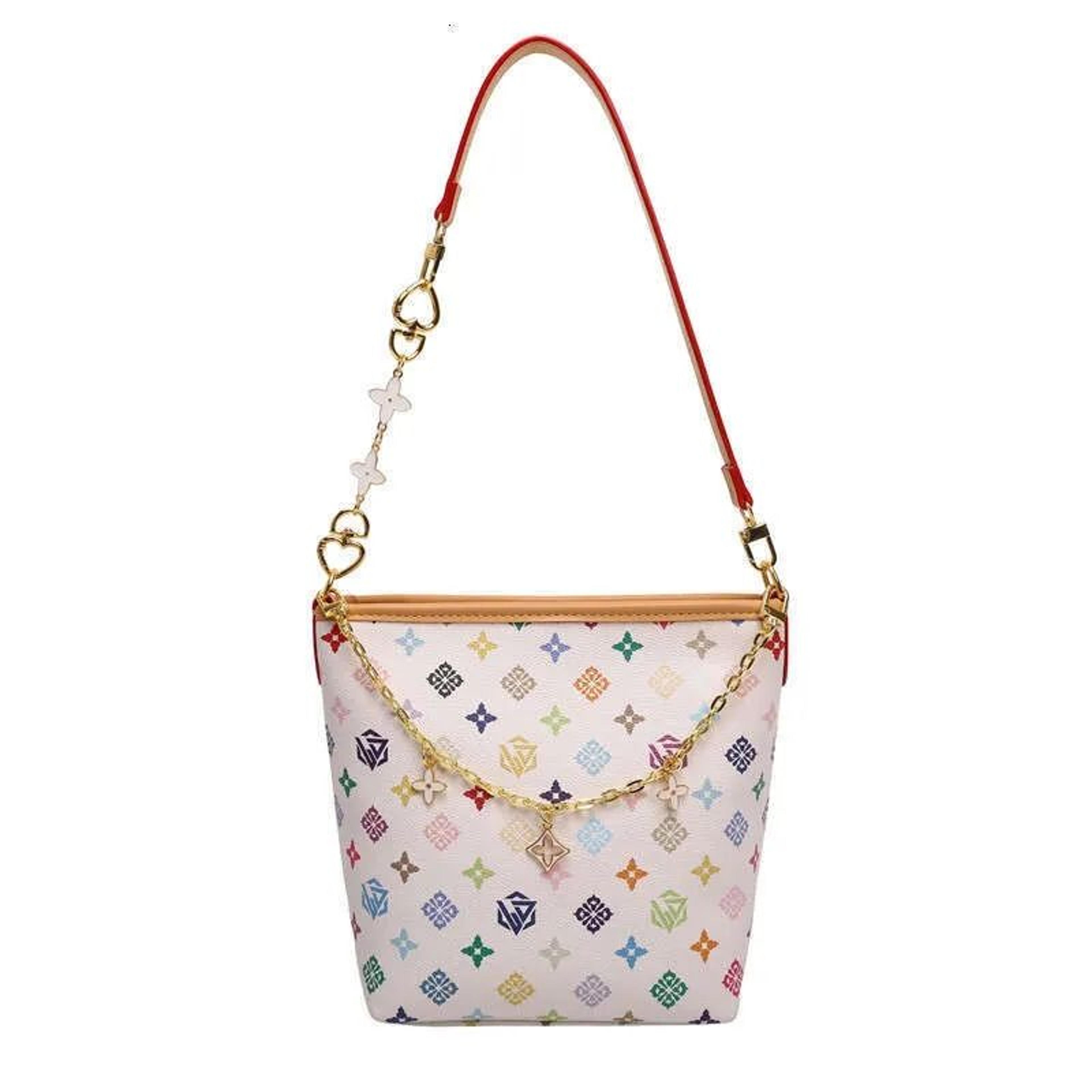 Vintage Monogram Bucket Bag For Women With Large Capacity And Shoulder Strap 2