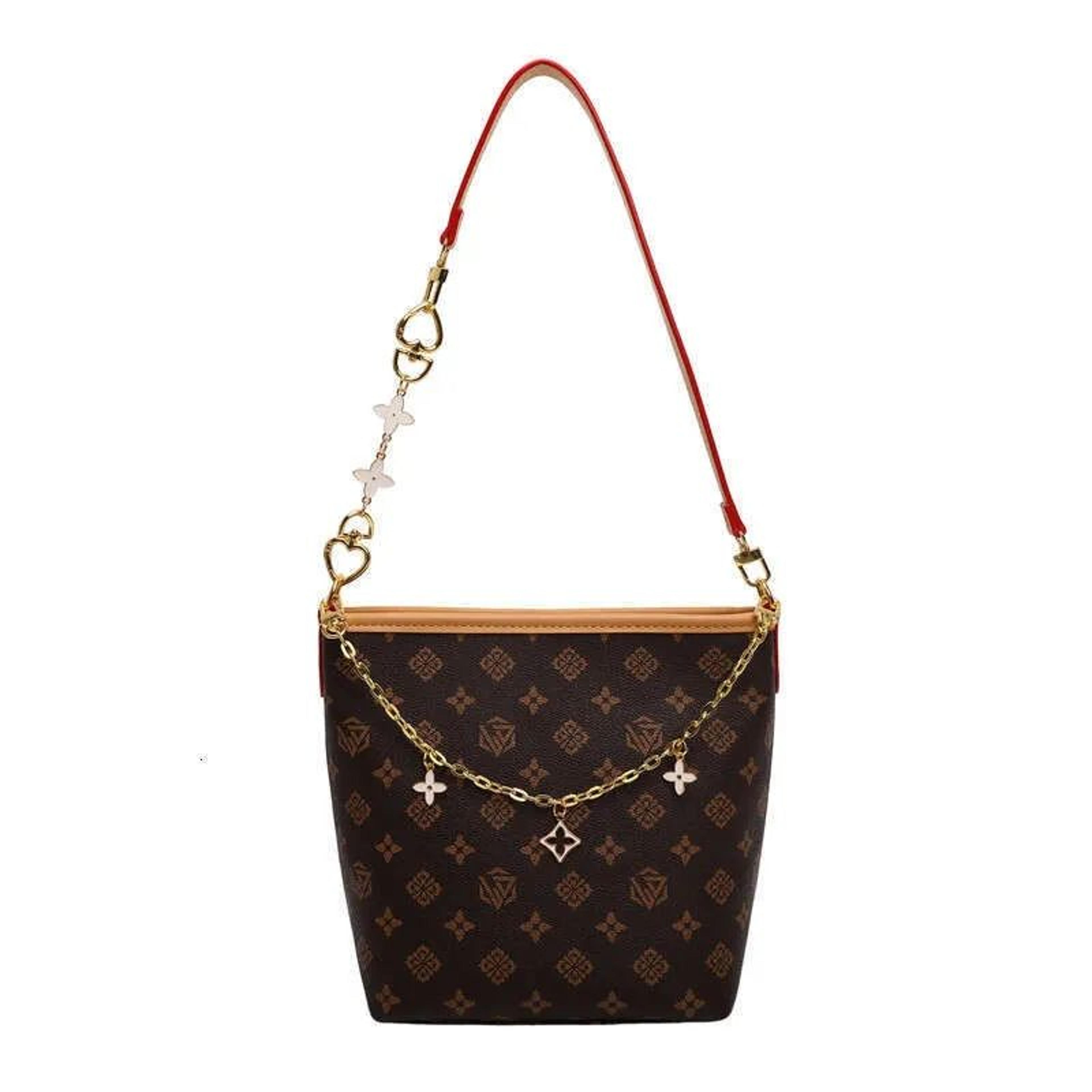 Vintage Monogram Bucket Bag For Women With Large Capacity And Shoulder Strap 4