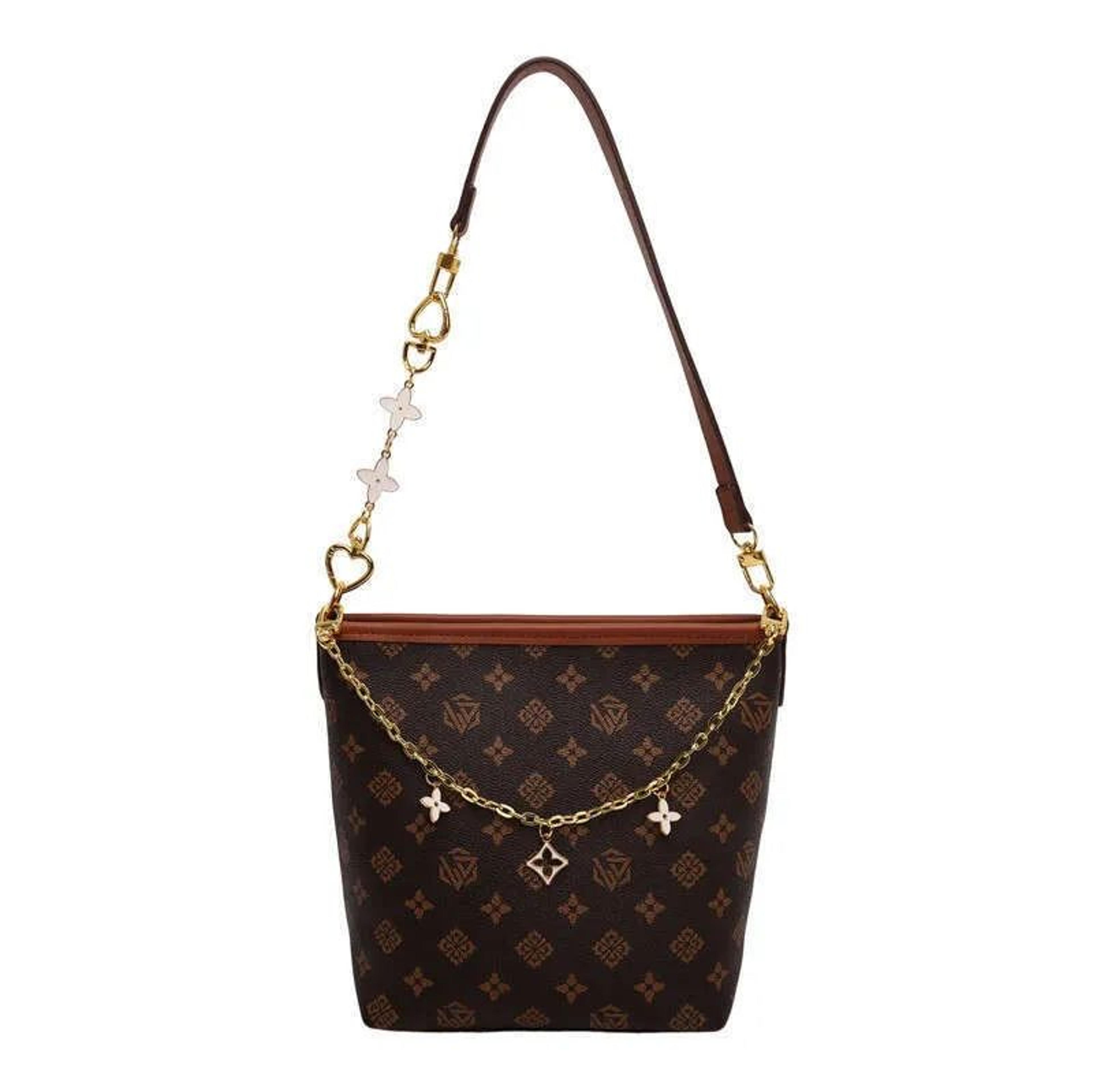 Vintage Monogram Bucket Bag For Women With Large Capacity And Shoulder Strap 3