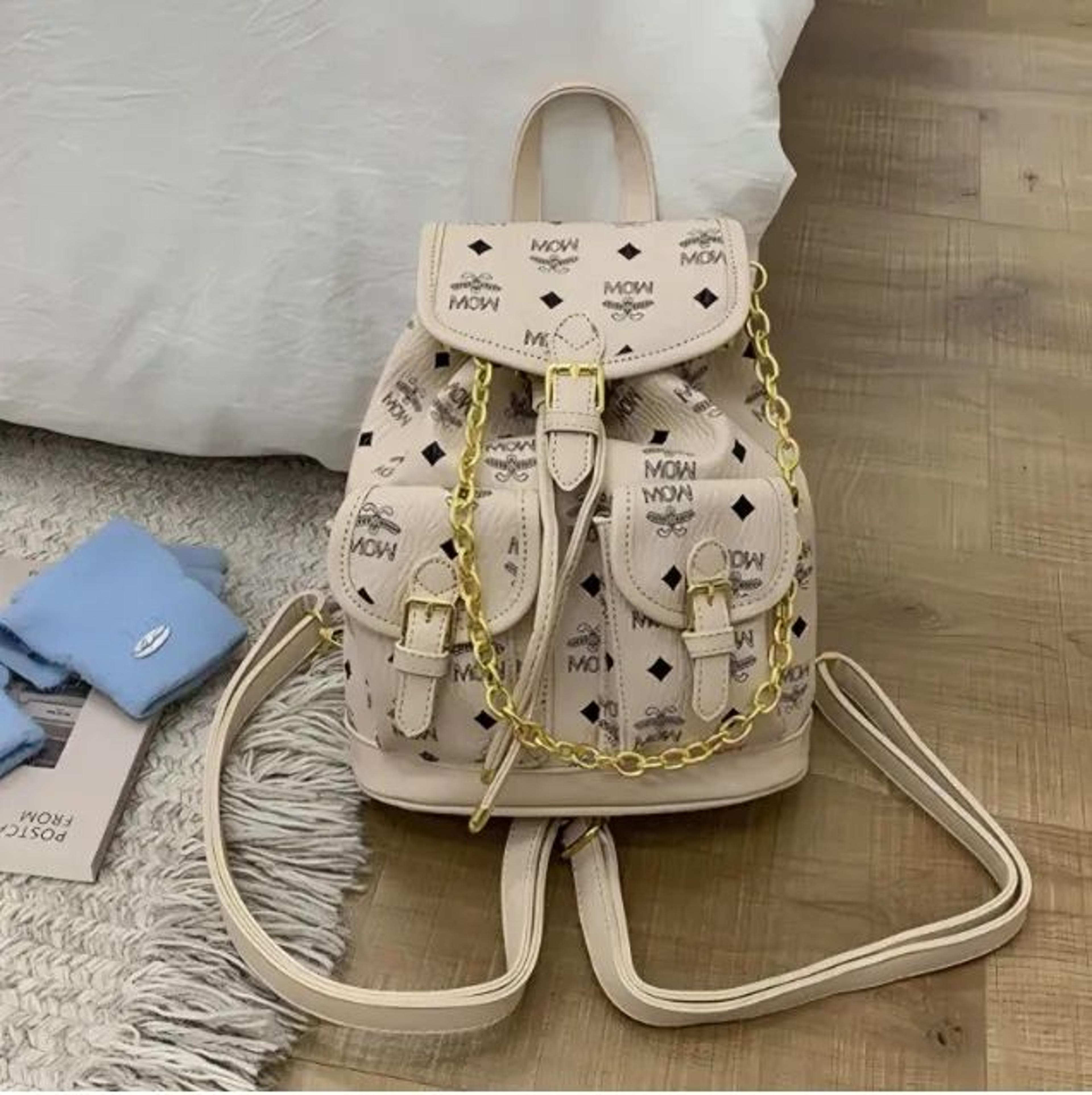 classic printed drawstring backpack for women stylish travel and everyday bag