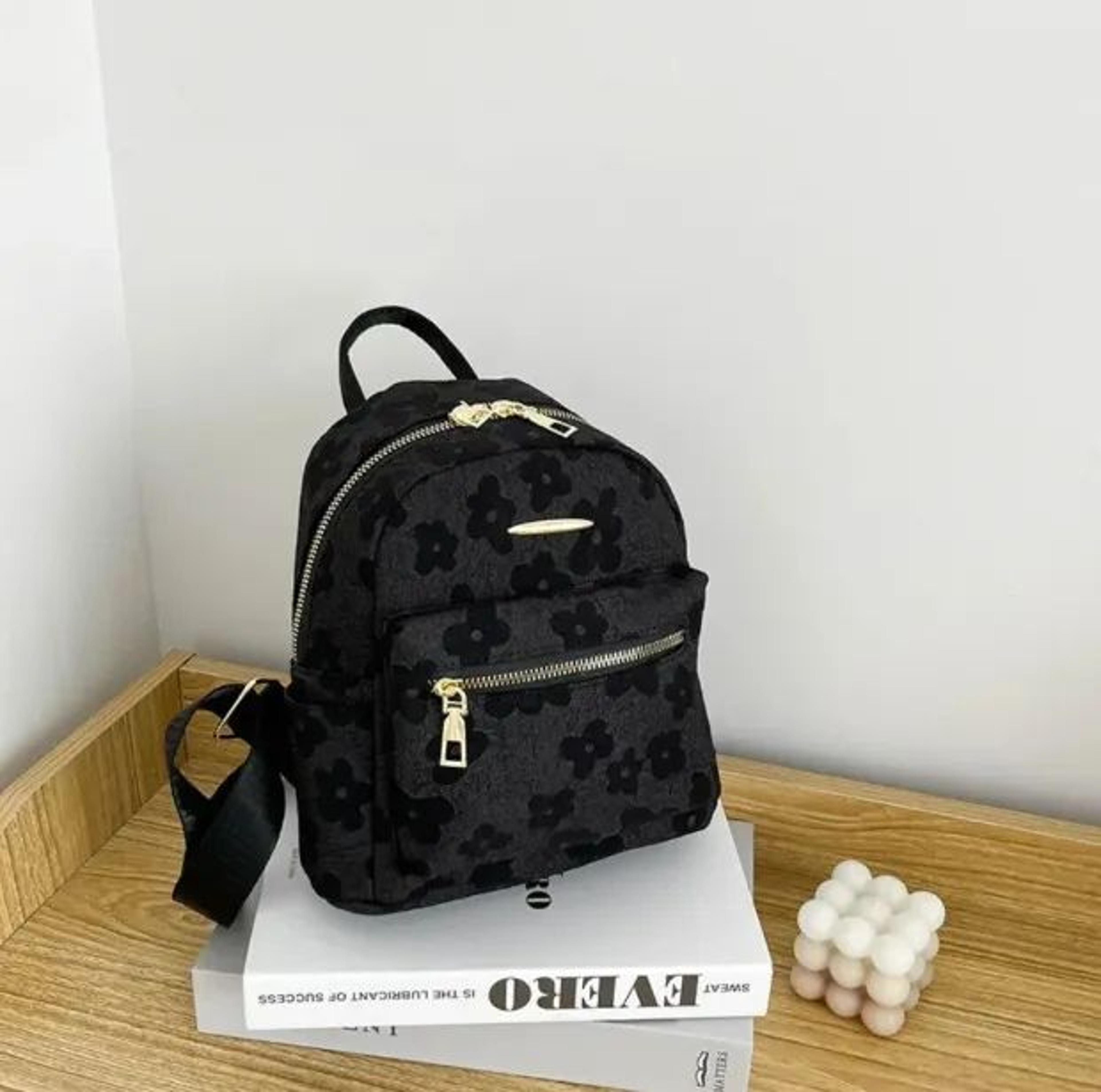 women's floral mini pu leather backpack and shoulder bag
