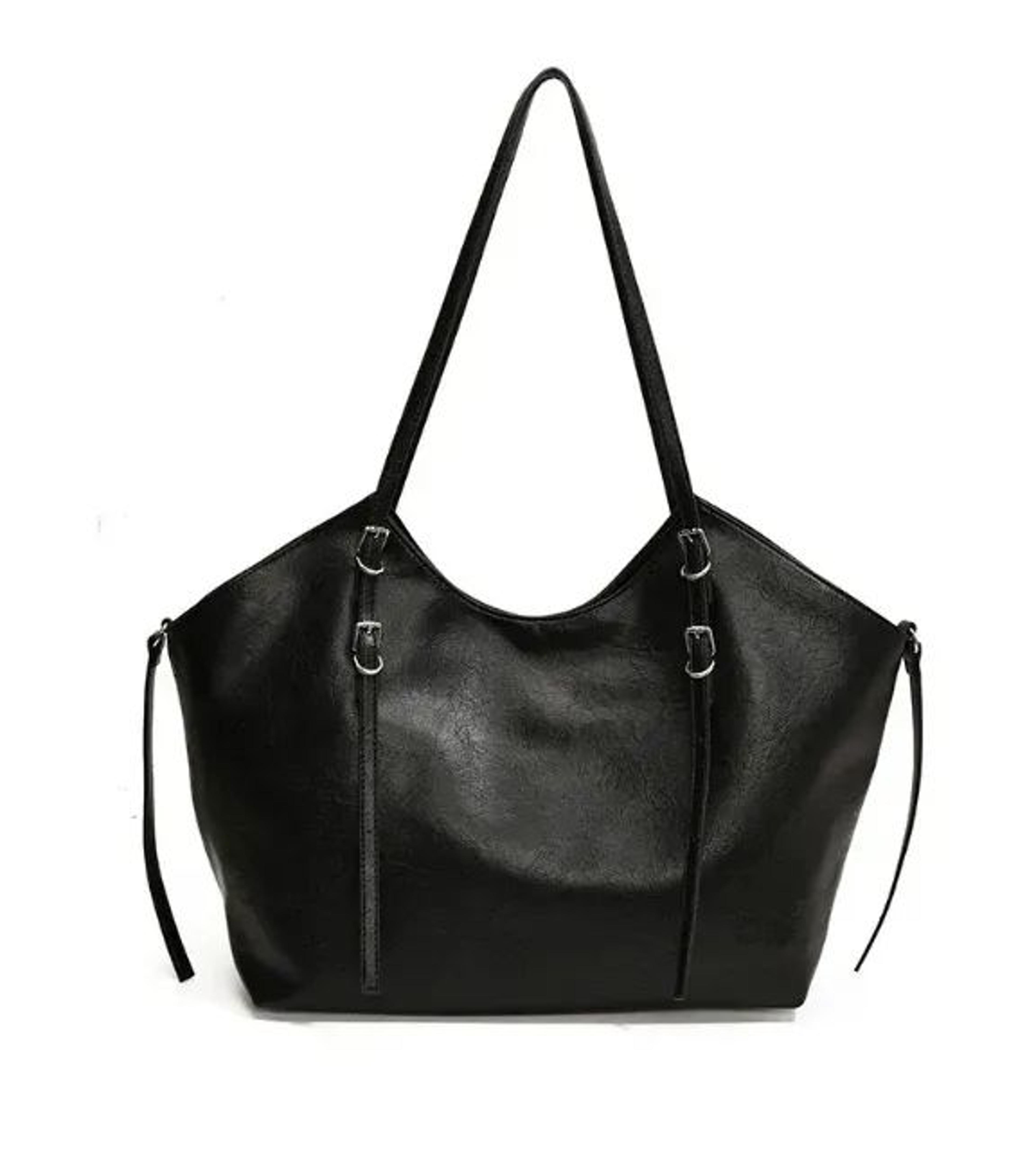 women pu leather shoulder bag with adjustable buckle strap and western style