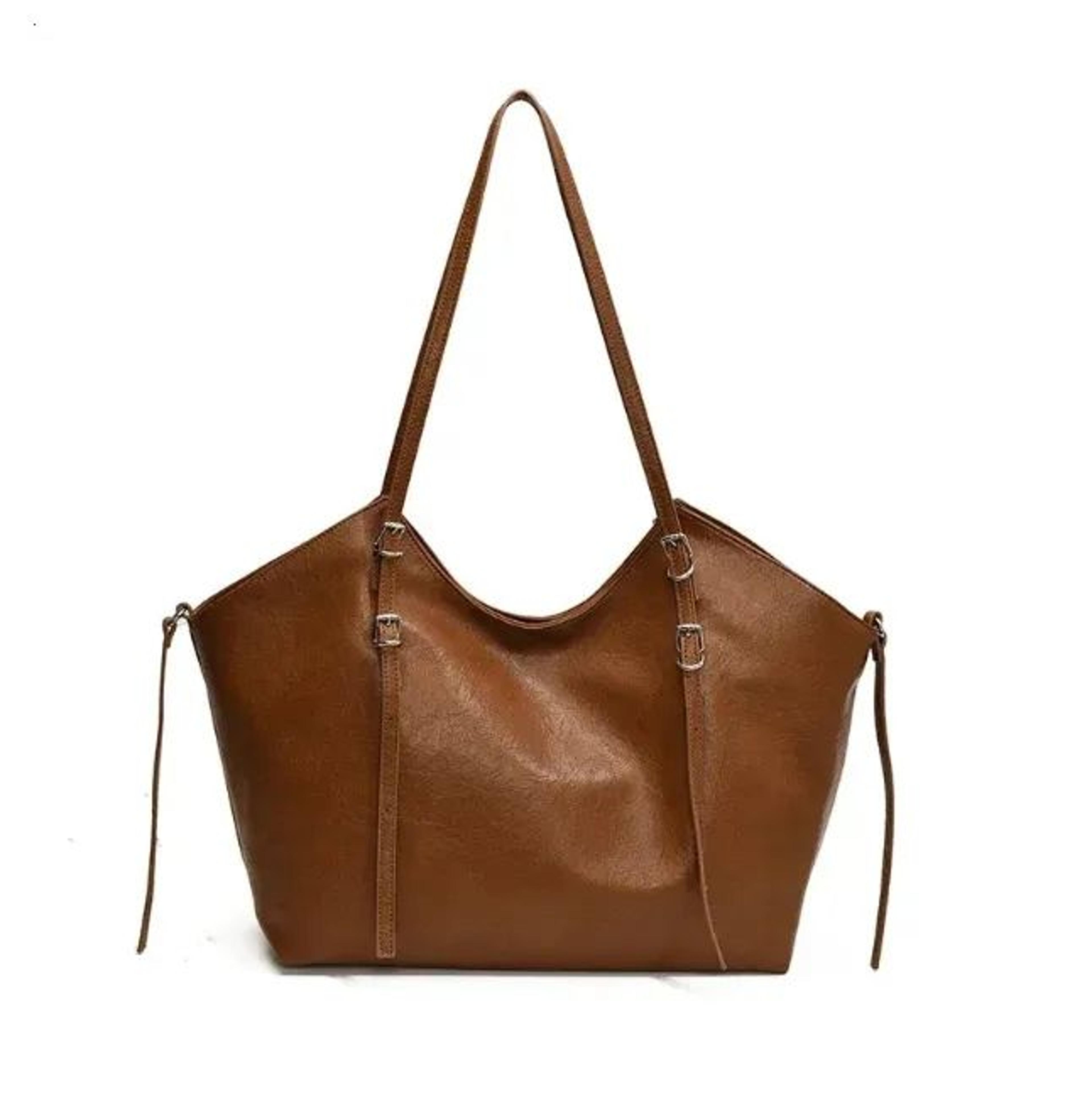 Women PU Leather Shoulder Bag With Adjustable Buckle Strap And Western Style 2