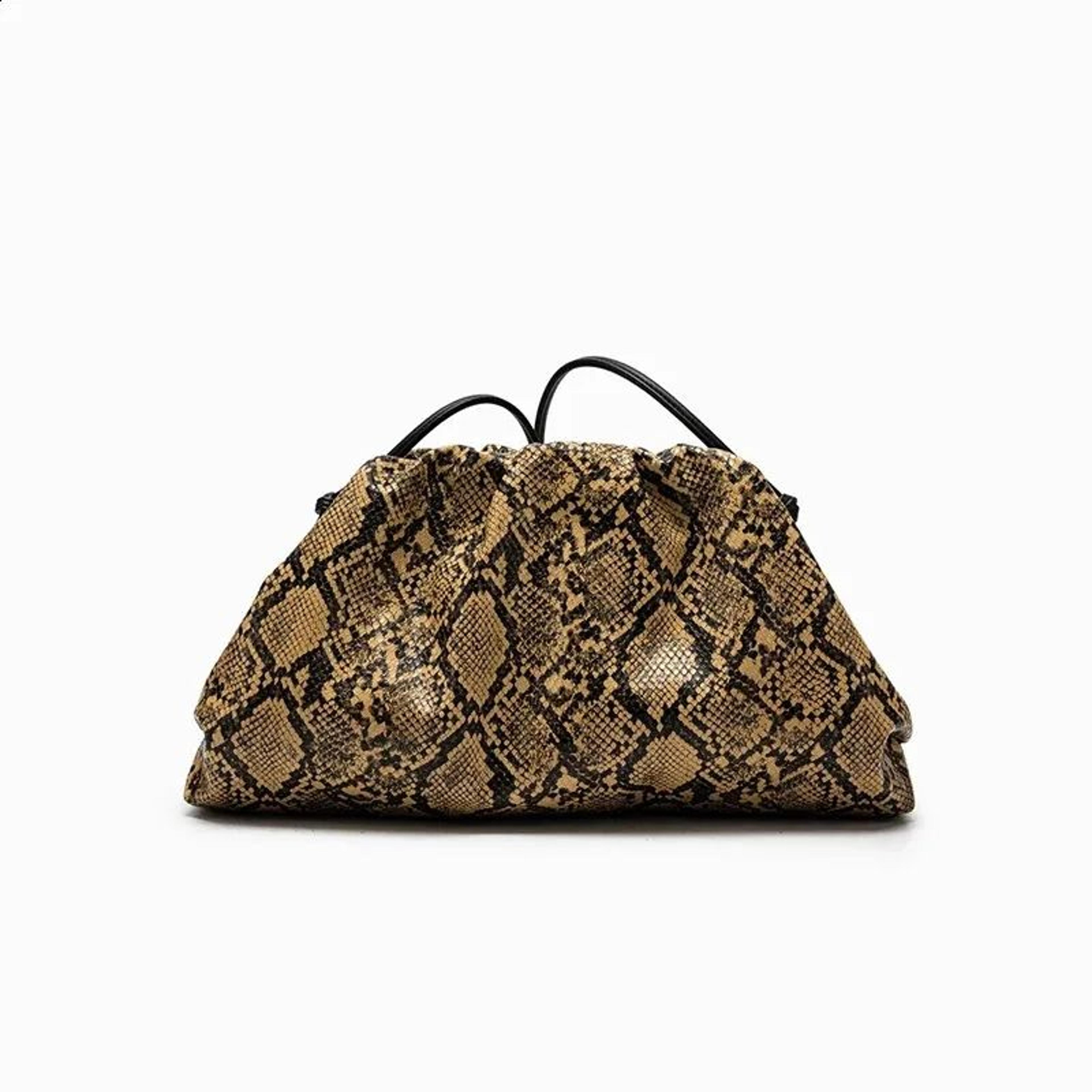 women zebra print pleated dumpling clutch bag with shoulder strap
