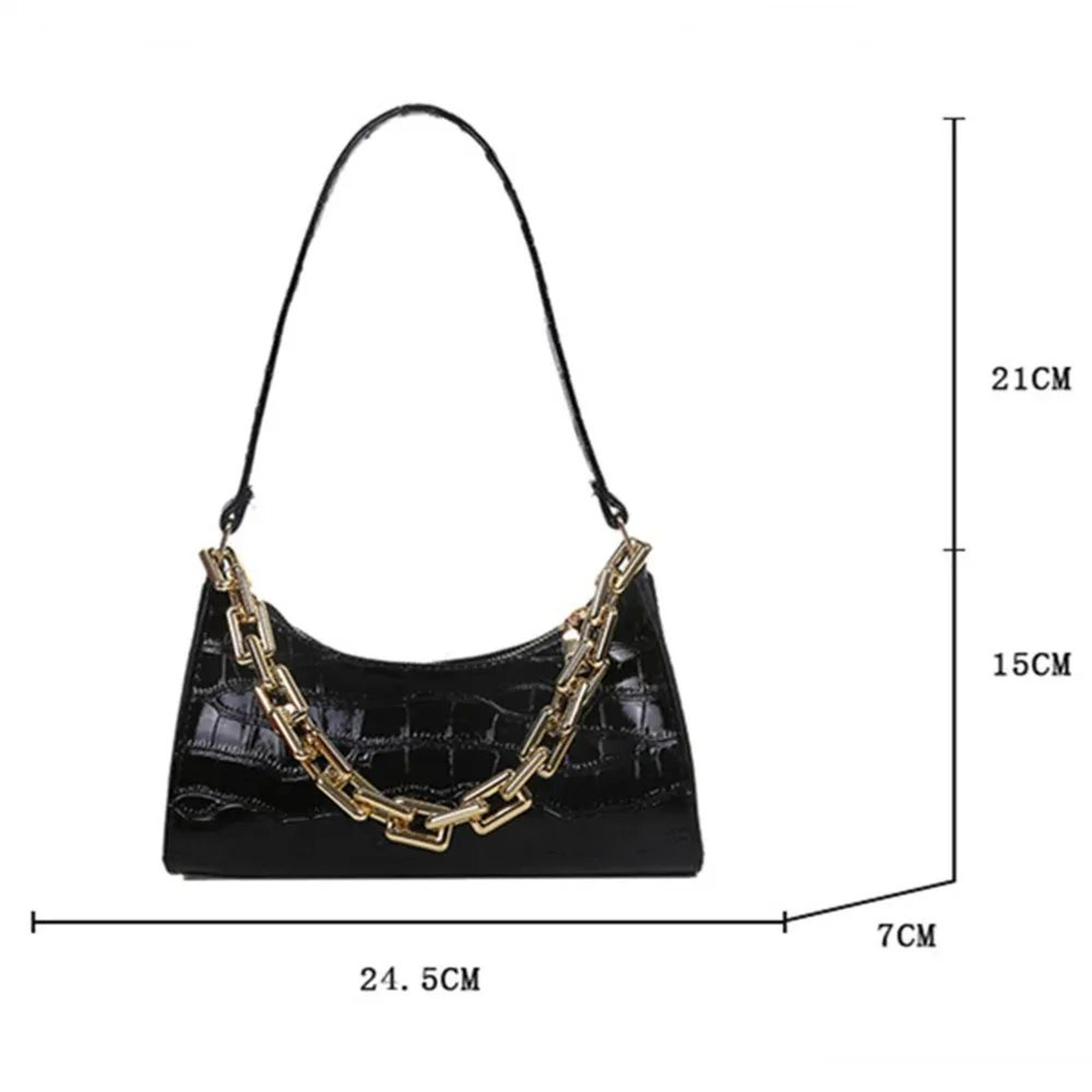 Women Crocodile Pattern Shoulder Bag With Chain Strap And PU Leather Finish 7
