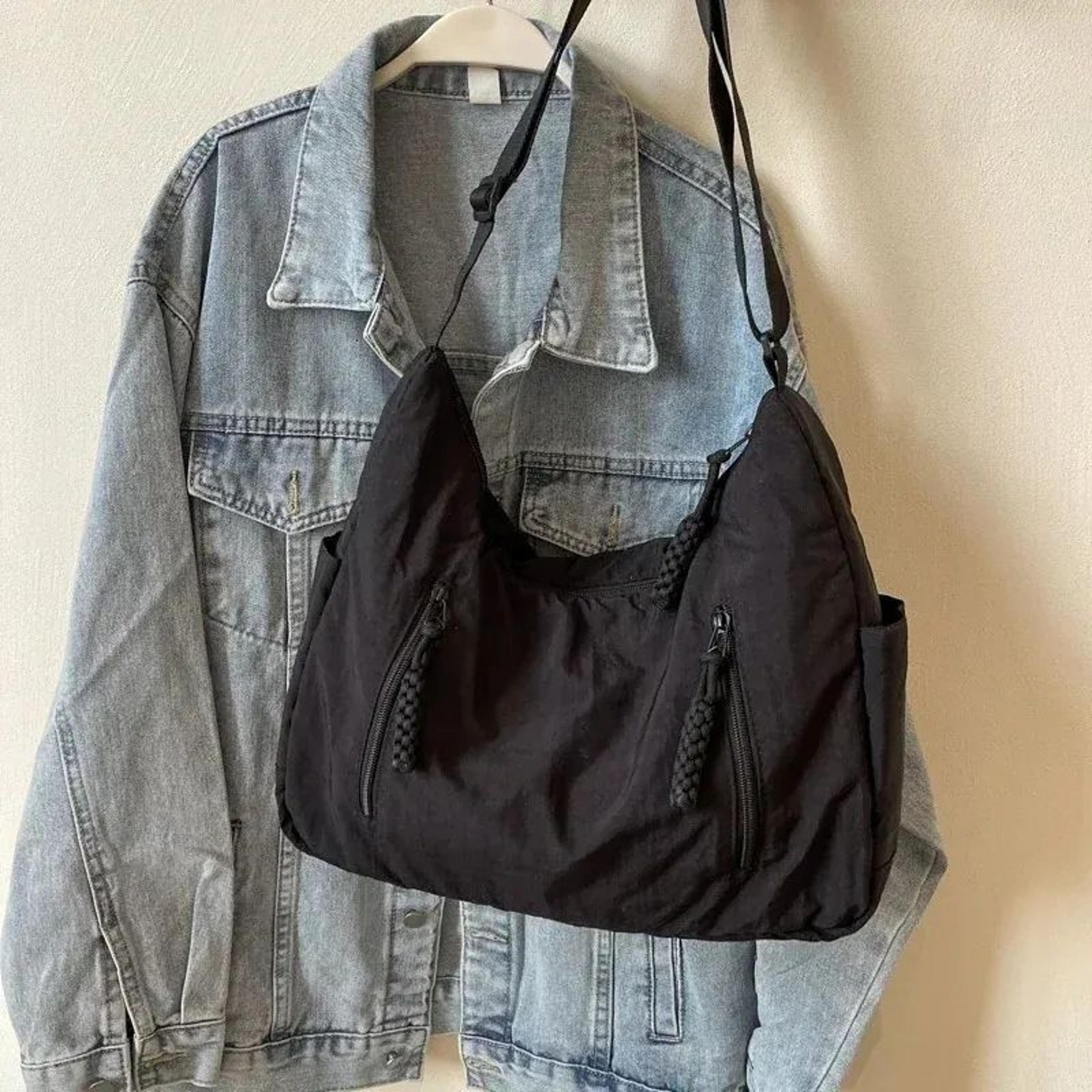 Womens Large Capacity Cloth Hobo Shoulder Bag With Multiple Pockets 2