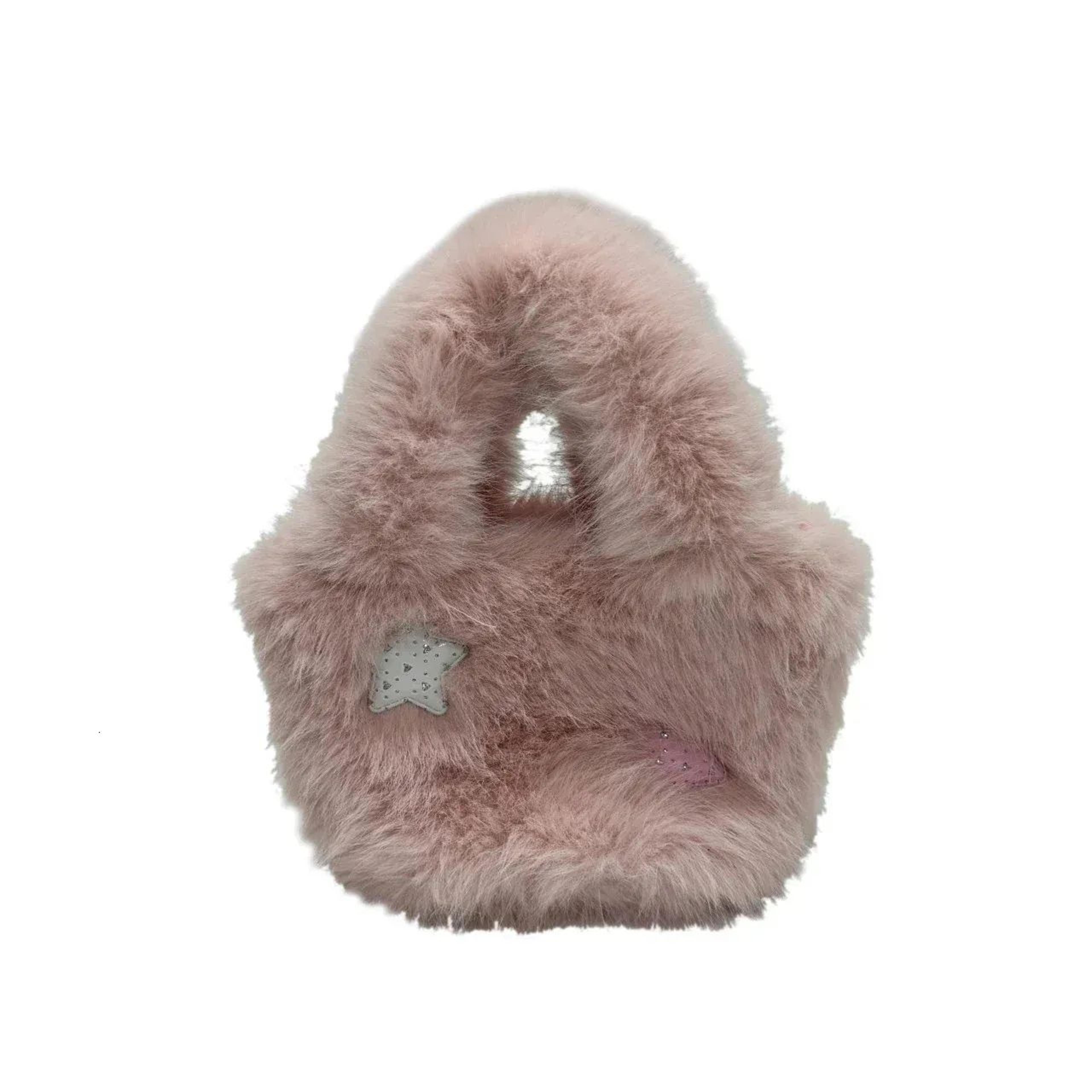 womens plush crossbody bag with adjustable strap for winter outfits