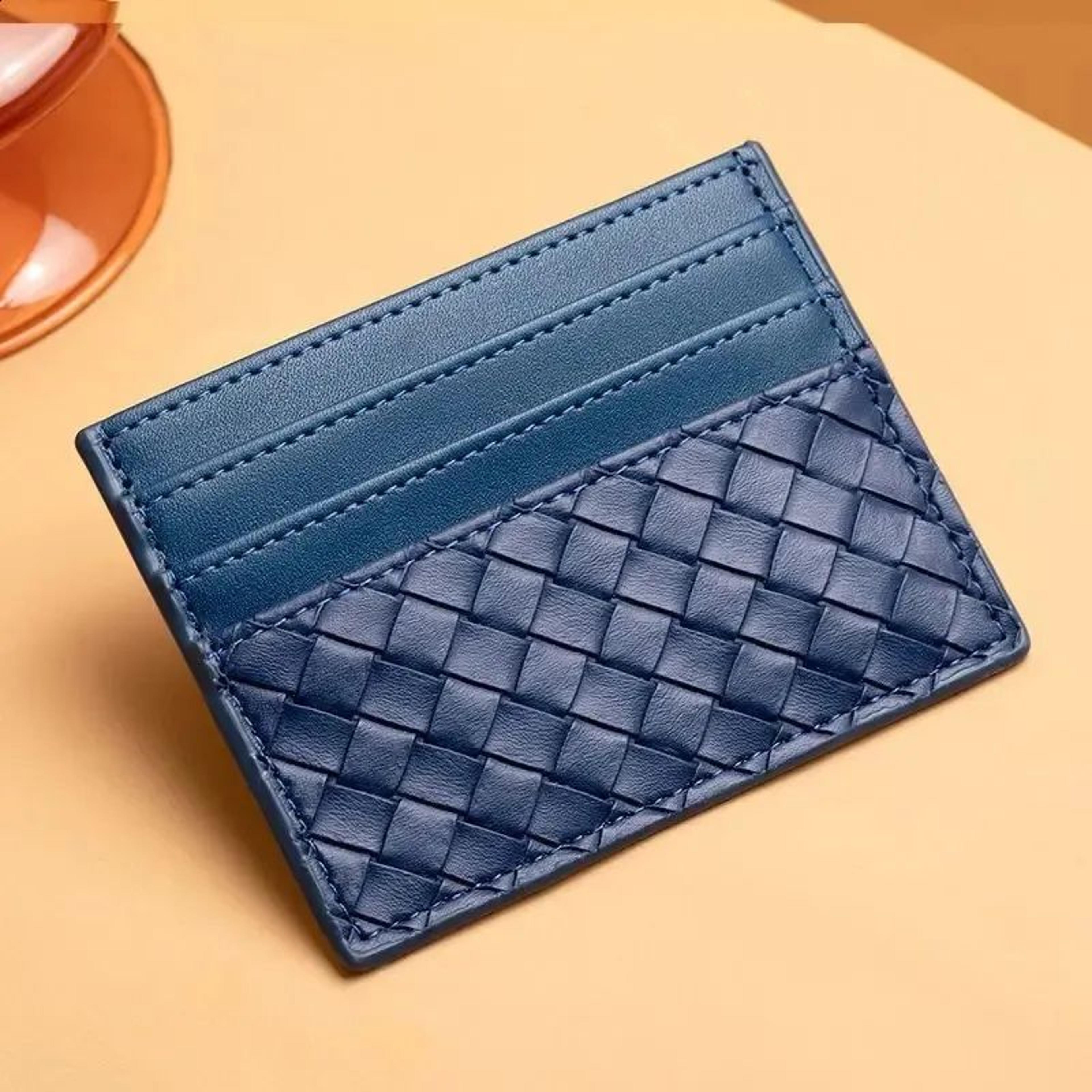 quilted mini wallet with card slots and zippered coin purse