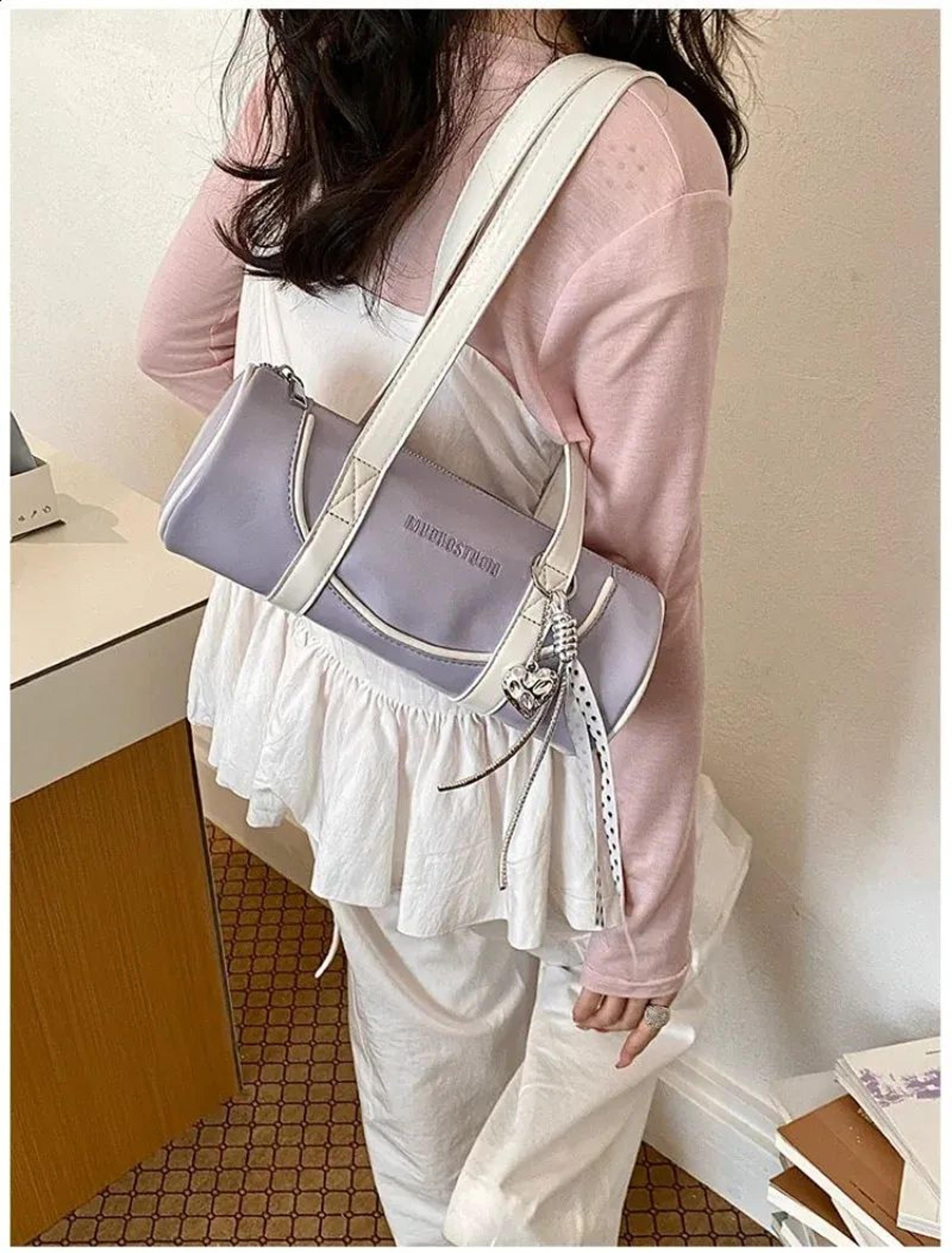 Womens Cylinder Shoulder Bag With Contrast Trim For Everyday Use 6