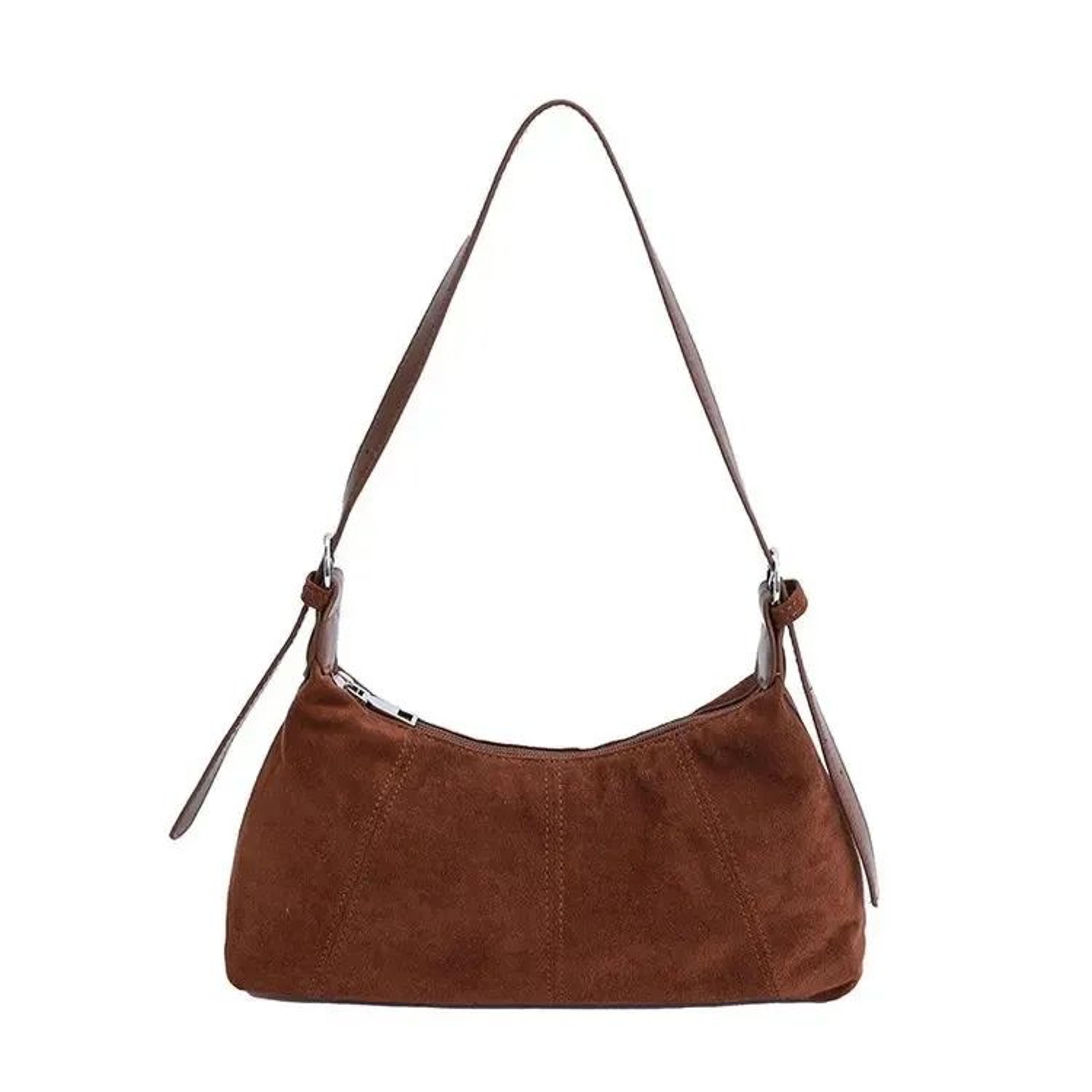 Womens Suede Shoulder Bag With Adjustable Removable Straps 2