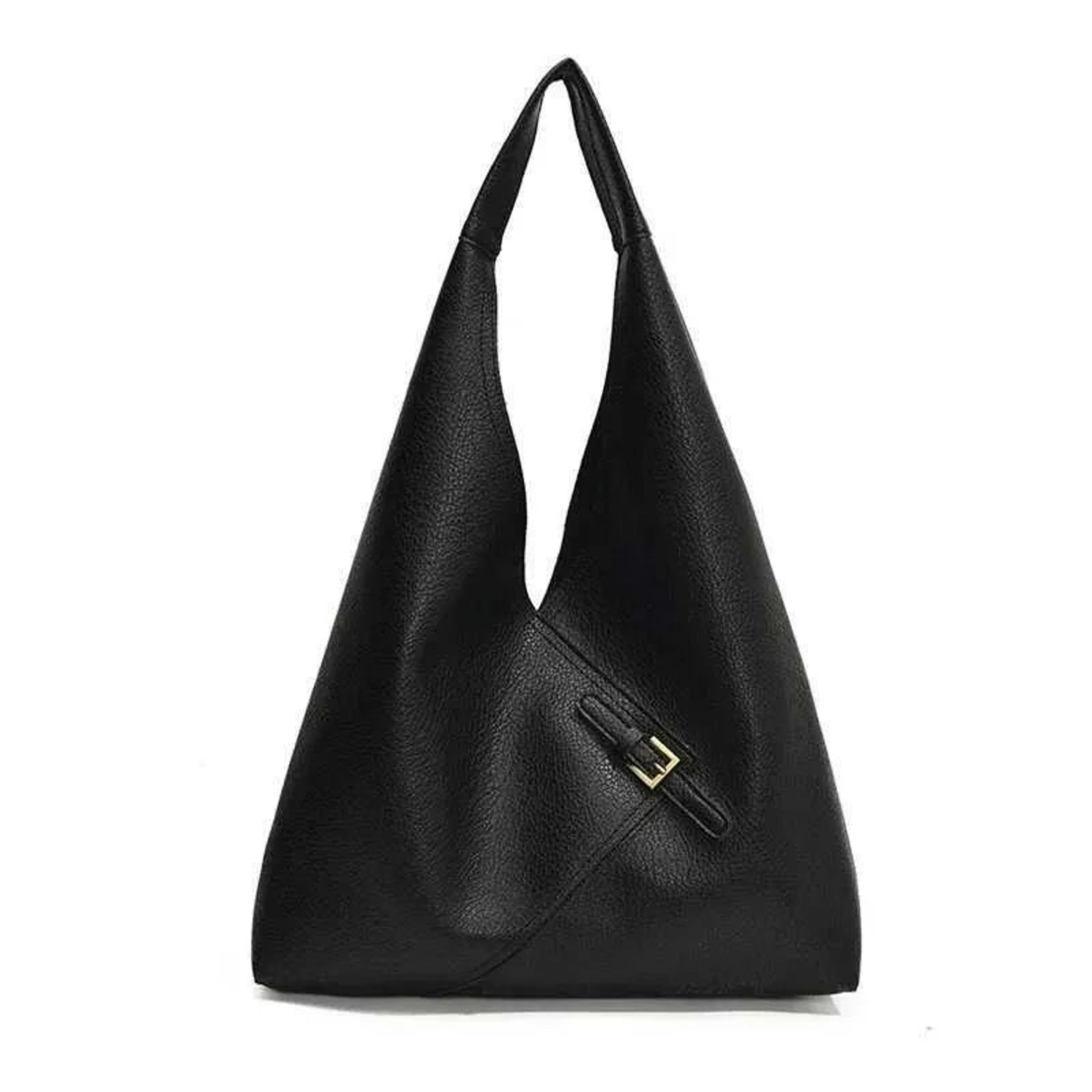 PU Leather Hobo Shoulder Bag With Adjustable Strap And Zipper Closure 1