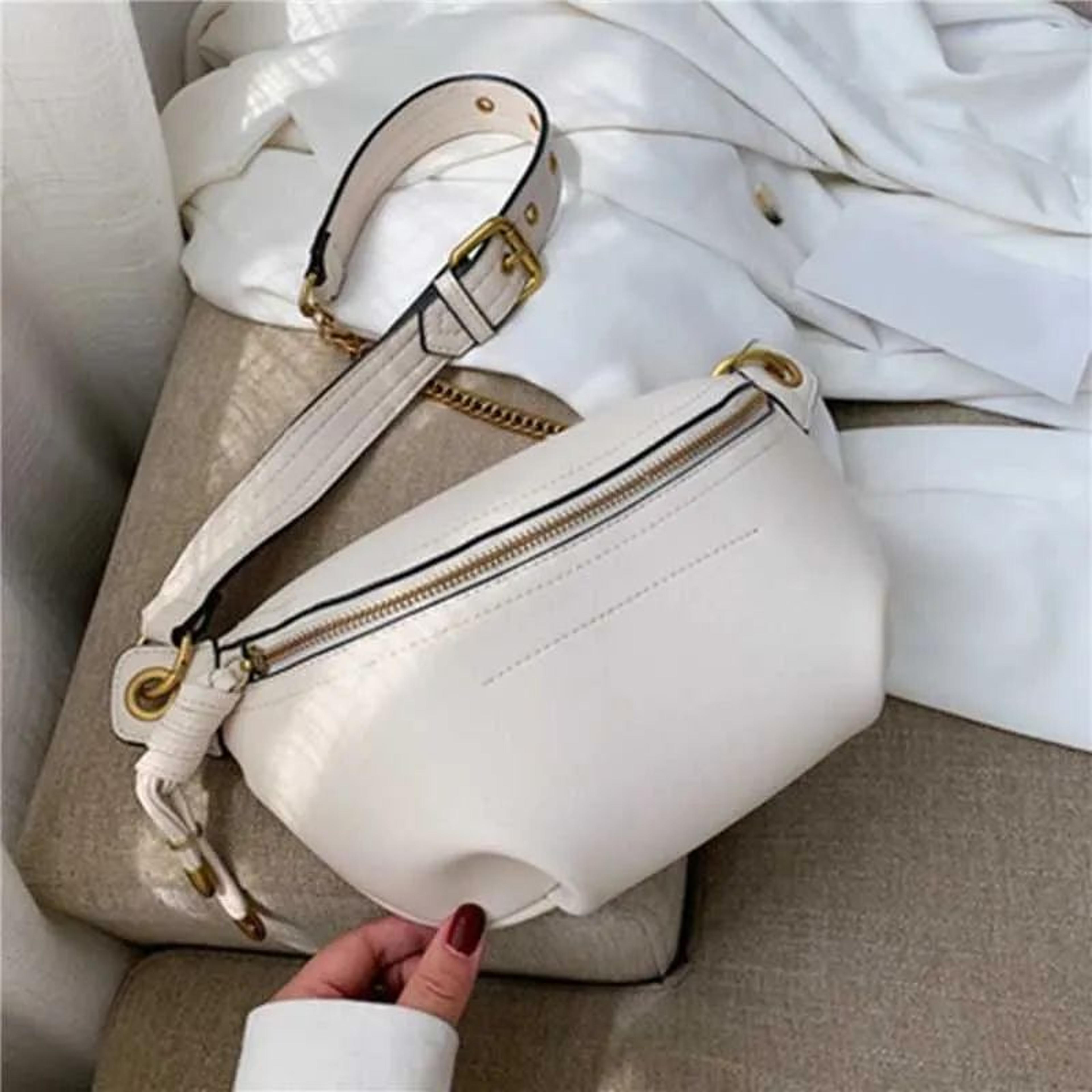 Women White Letter Print Belt Bag And Crossbody Waist Pack 1