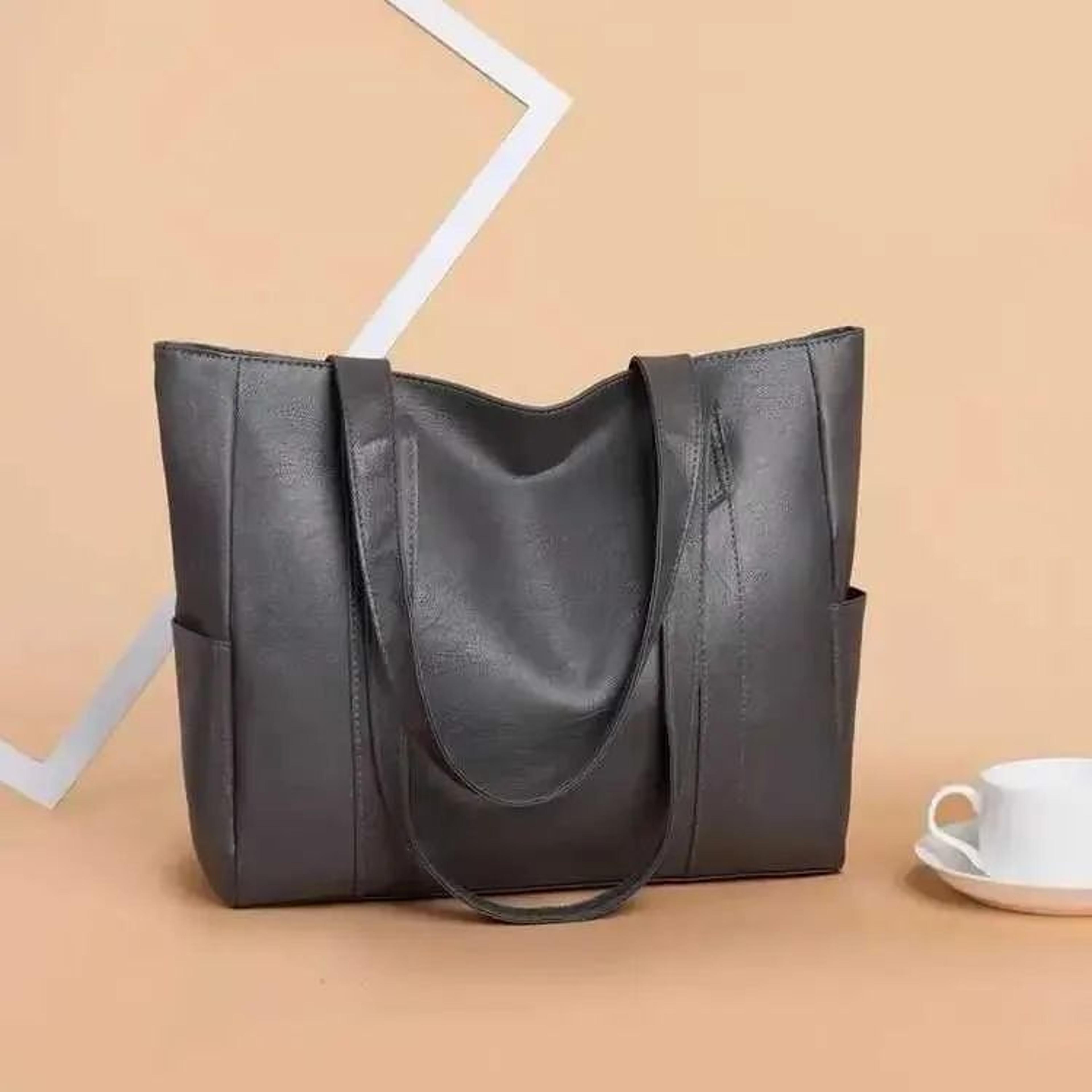 womens large capacity soft synthetic leather shoulder bag