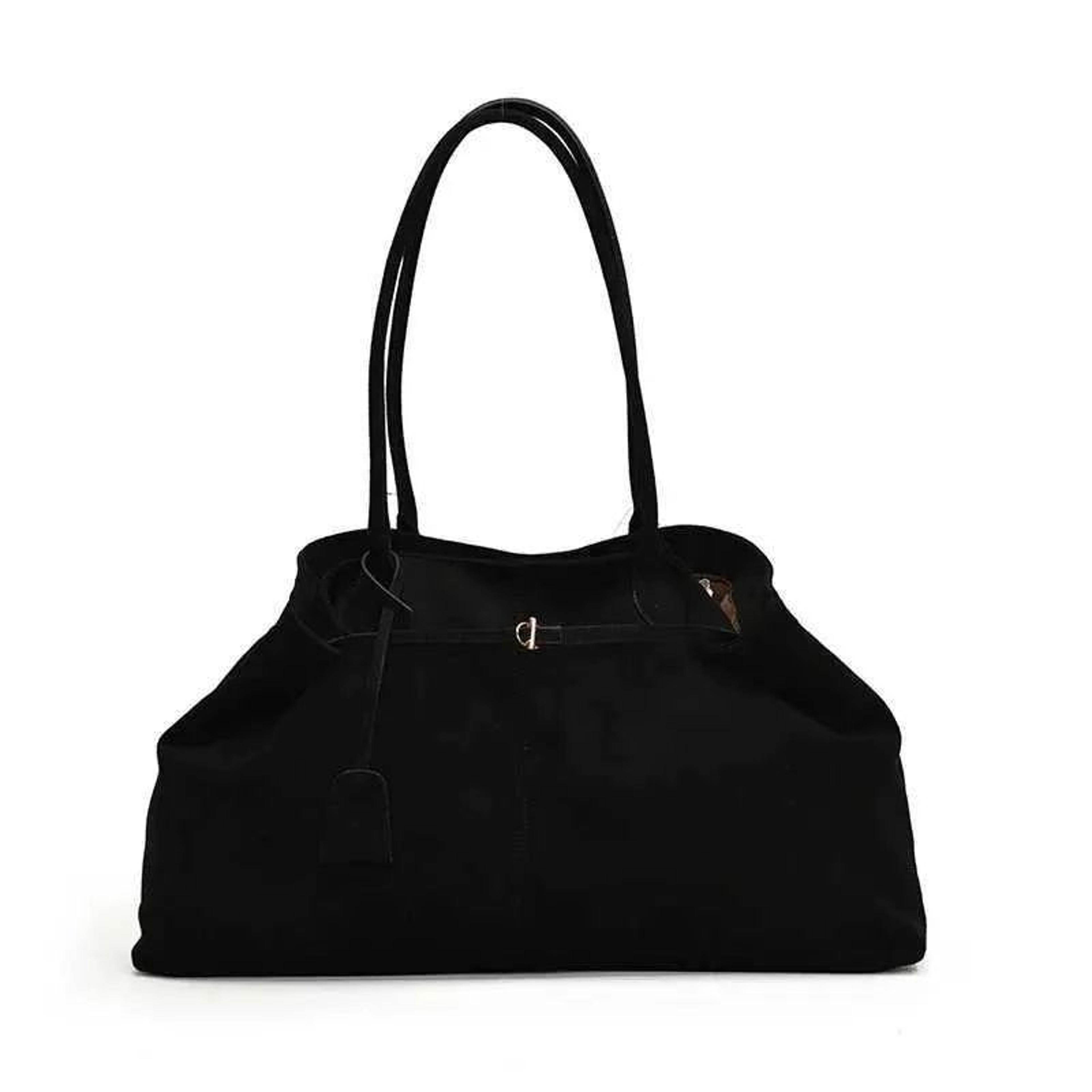 large velvet tote bag with zipper closure for women soft commuter shoulder handbag