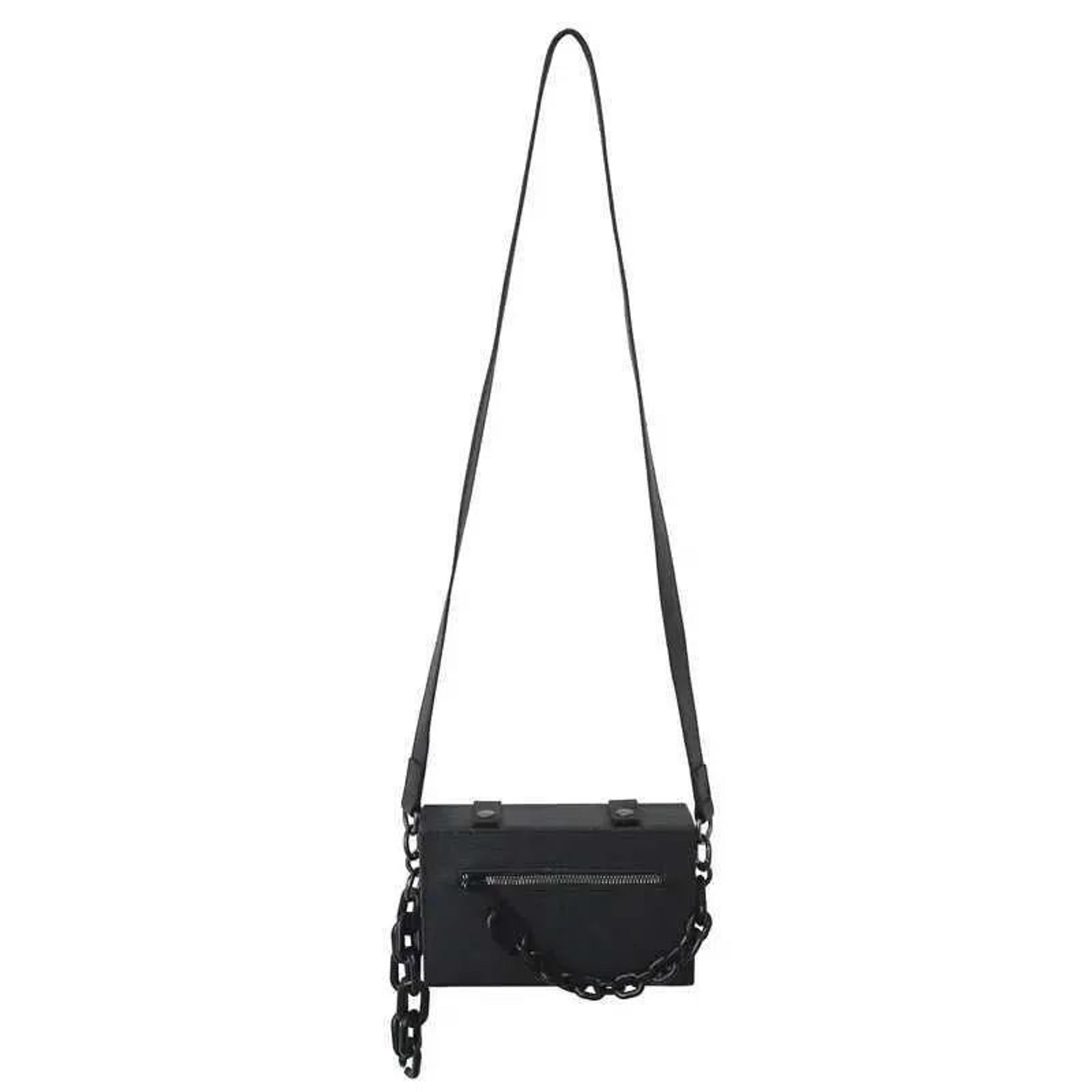 Unisex PU Leather Crossbody Messenger Bag With Chain For Women And Men 2