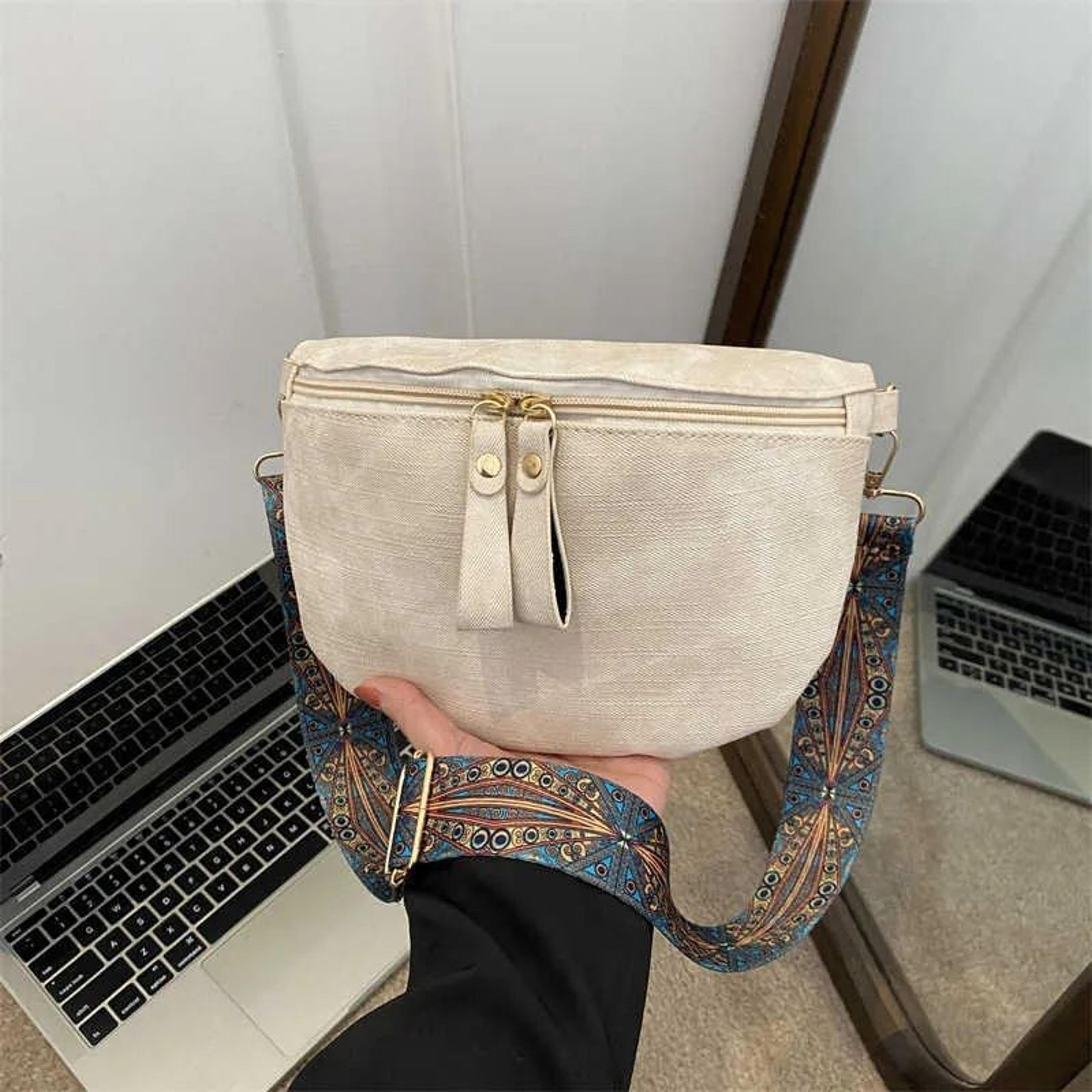 pu leather waist bag with wide strap solid color hobo crossbody purse