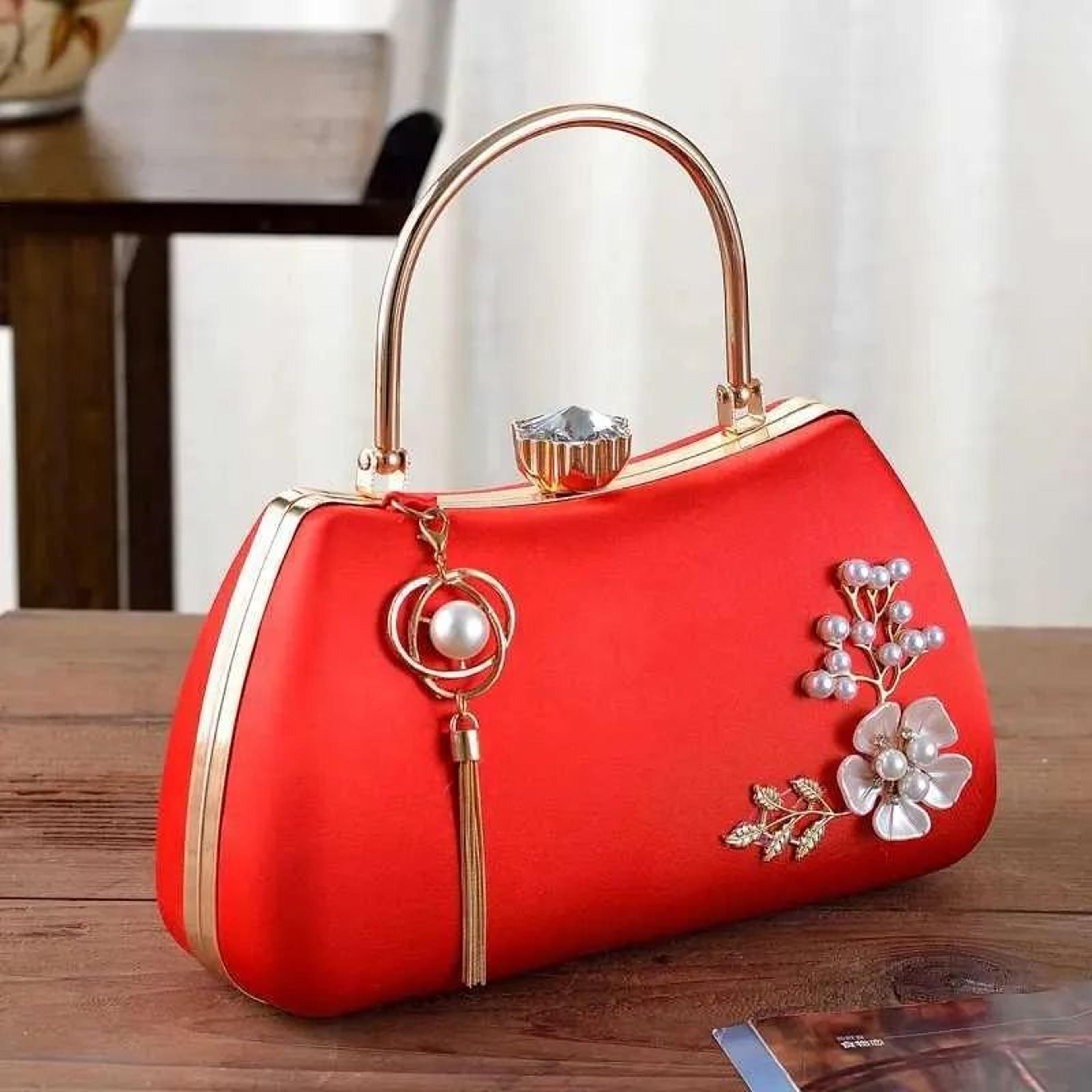 handmade floral clutch handbag for women elegant wedding and evening purse
