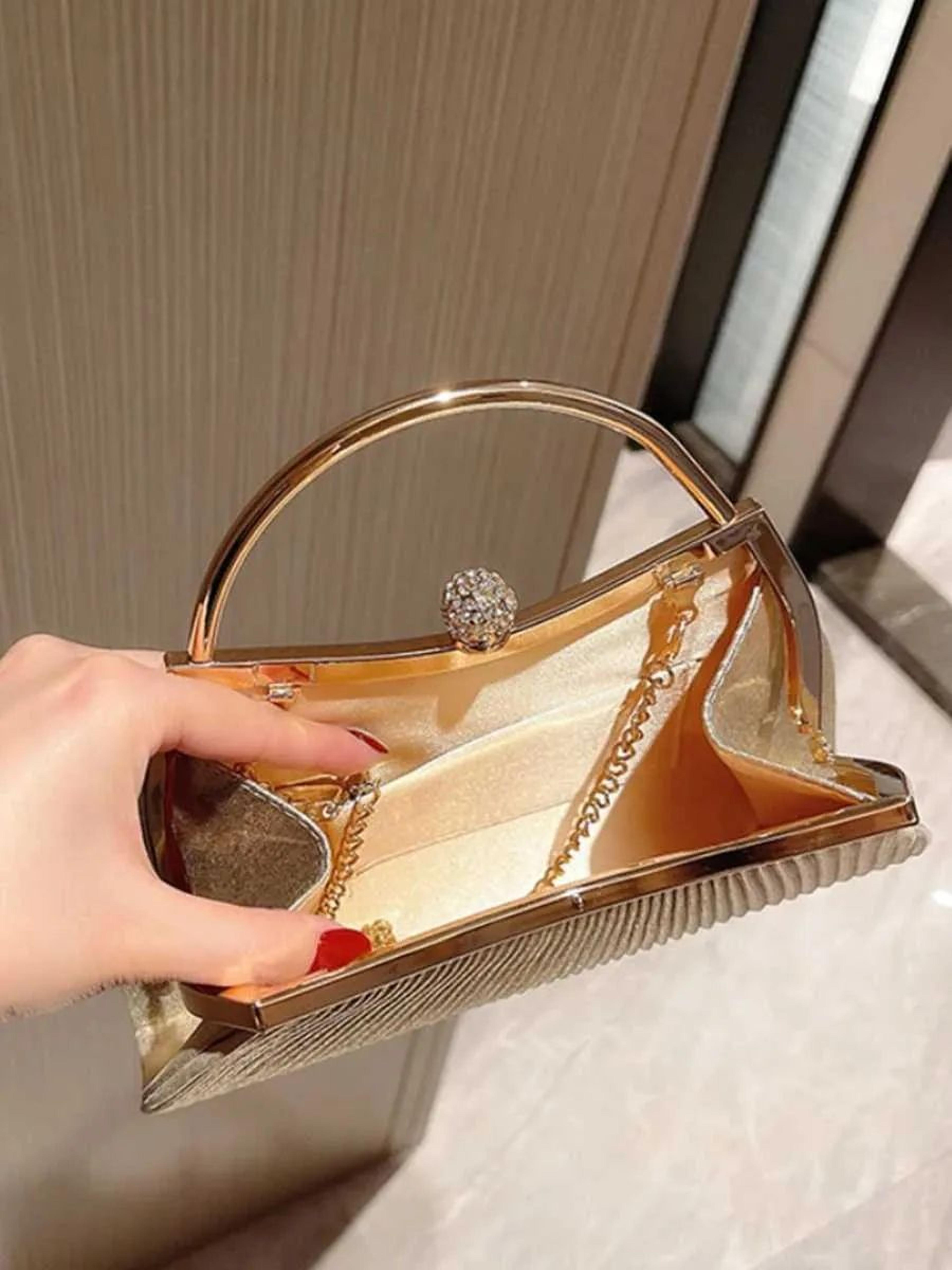 Vintage Glitter Evening Clutch Purse With Detachable Crossbody Chain 2