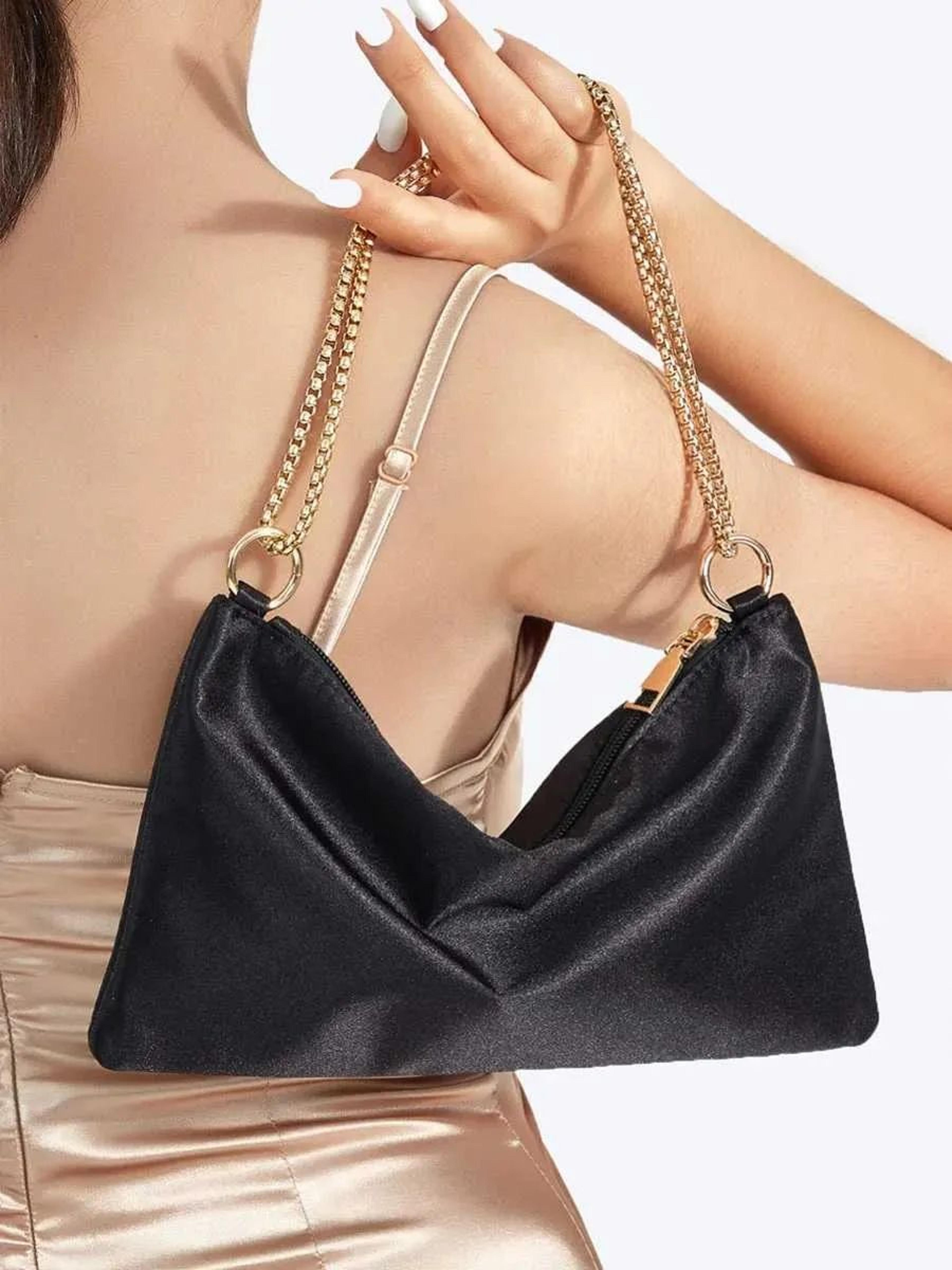 womens metal chain evening bag for weddings and night outfits