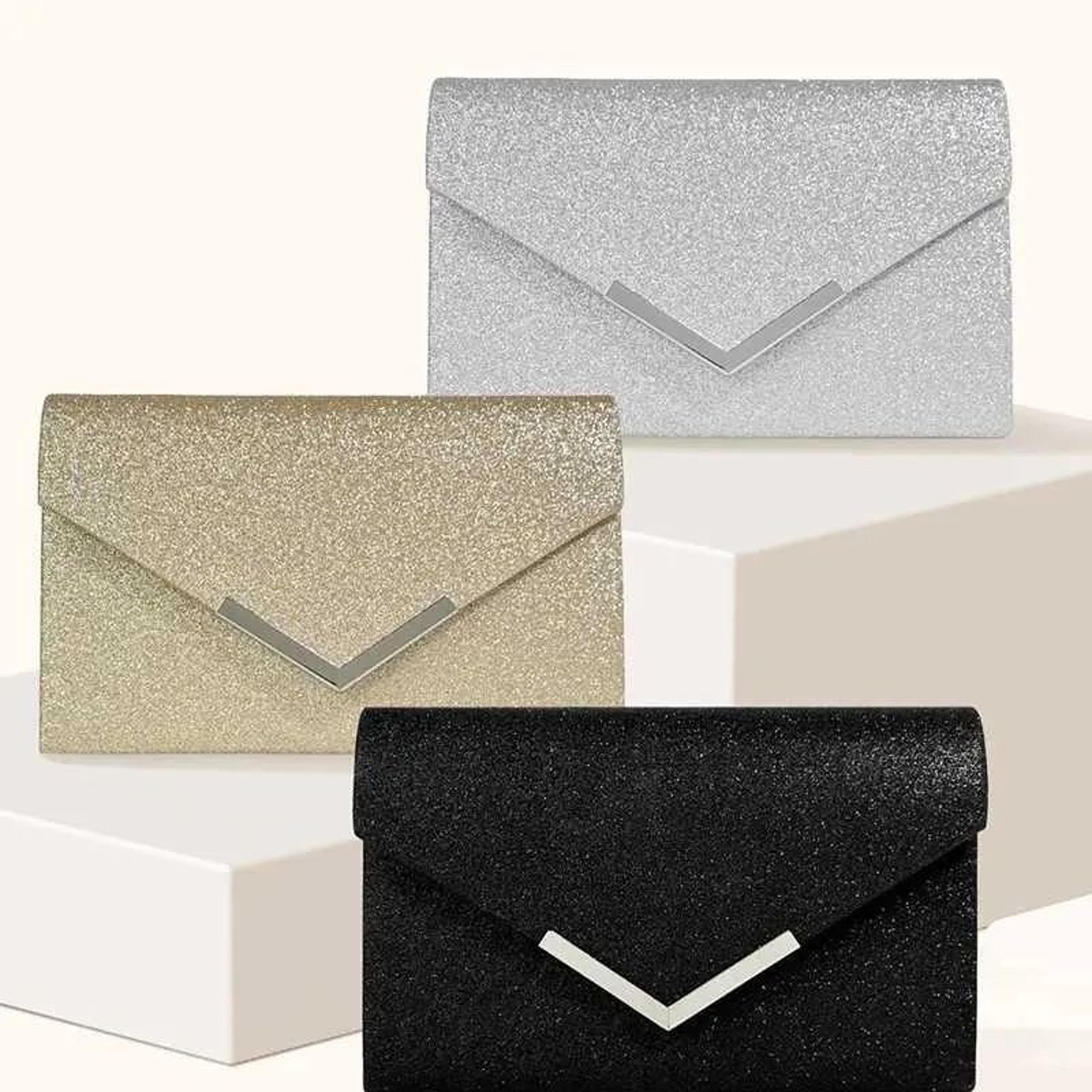 Shiny Envelope Clutch Evening Bag With Chain For Weddings And Parties 4
