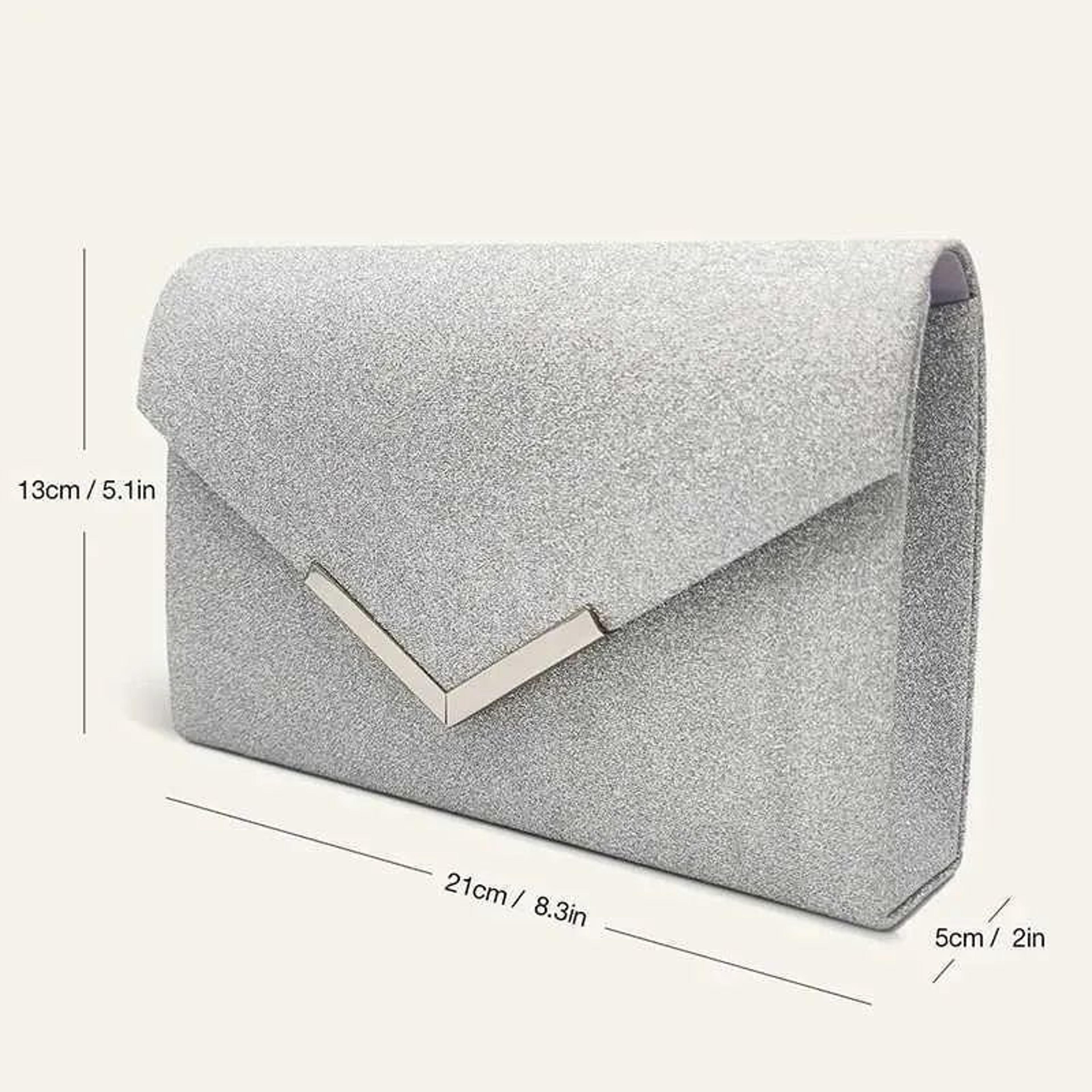 Shiny Envelope Clutch Evening Bag With Chain For Weddings And Parties 6