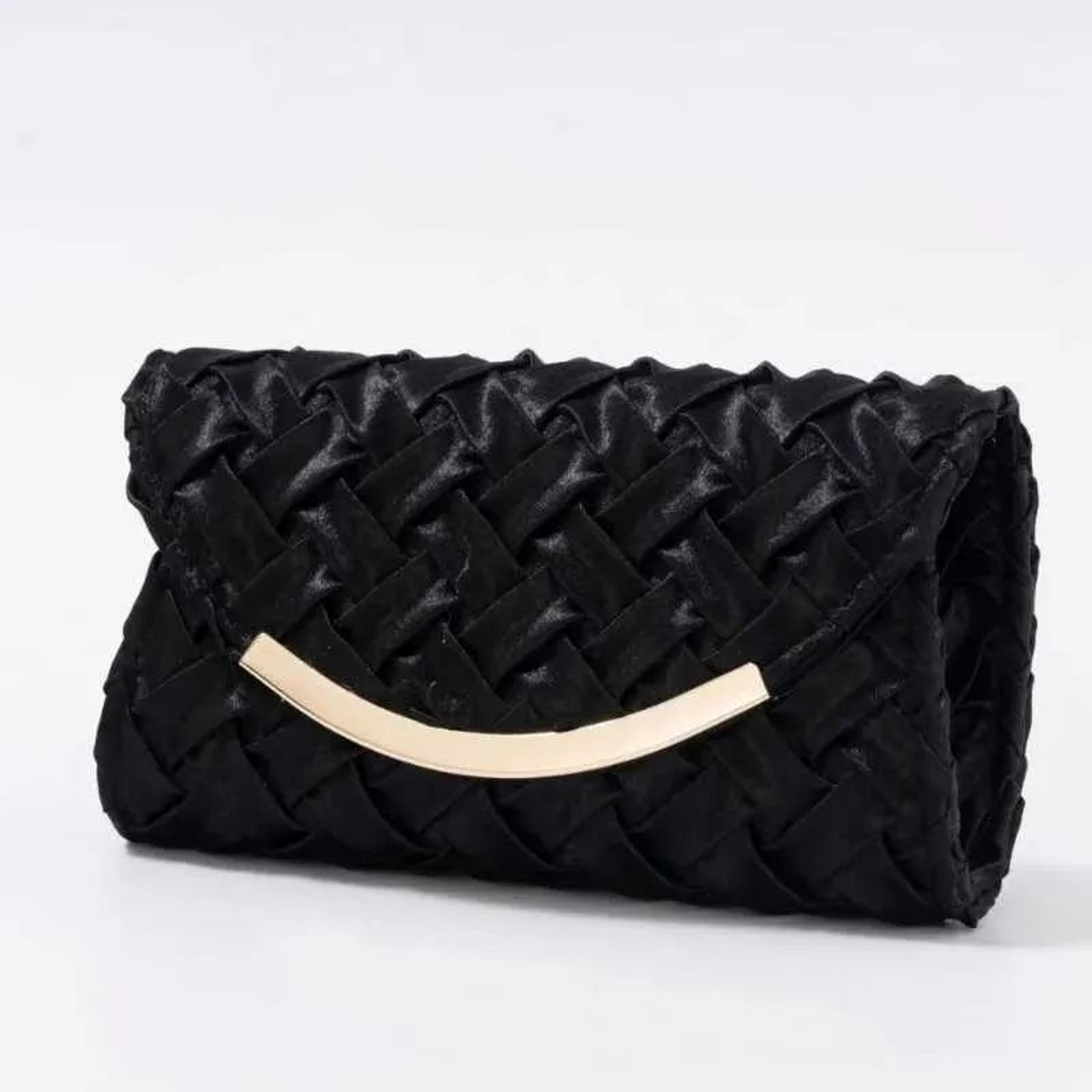womens satin evening clutch bag with criss cross design for weddings and parties