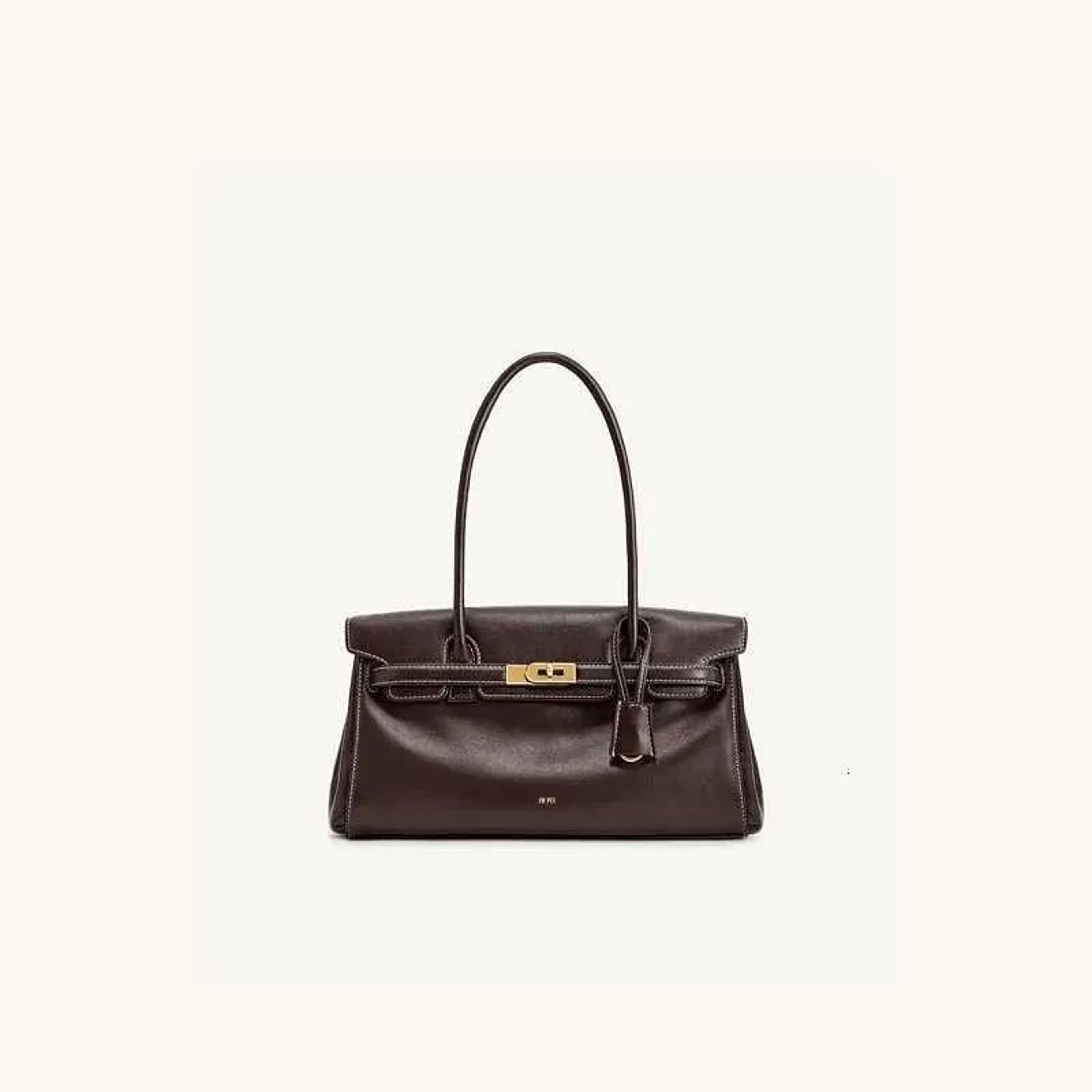 Womens Genuine Leather Shoulder Bag Large Capacity Commuter Handbag 1