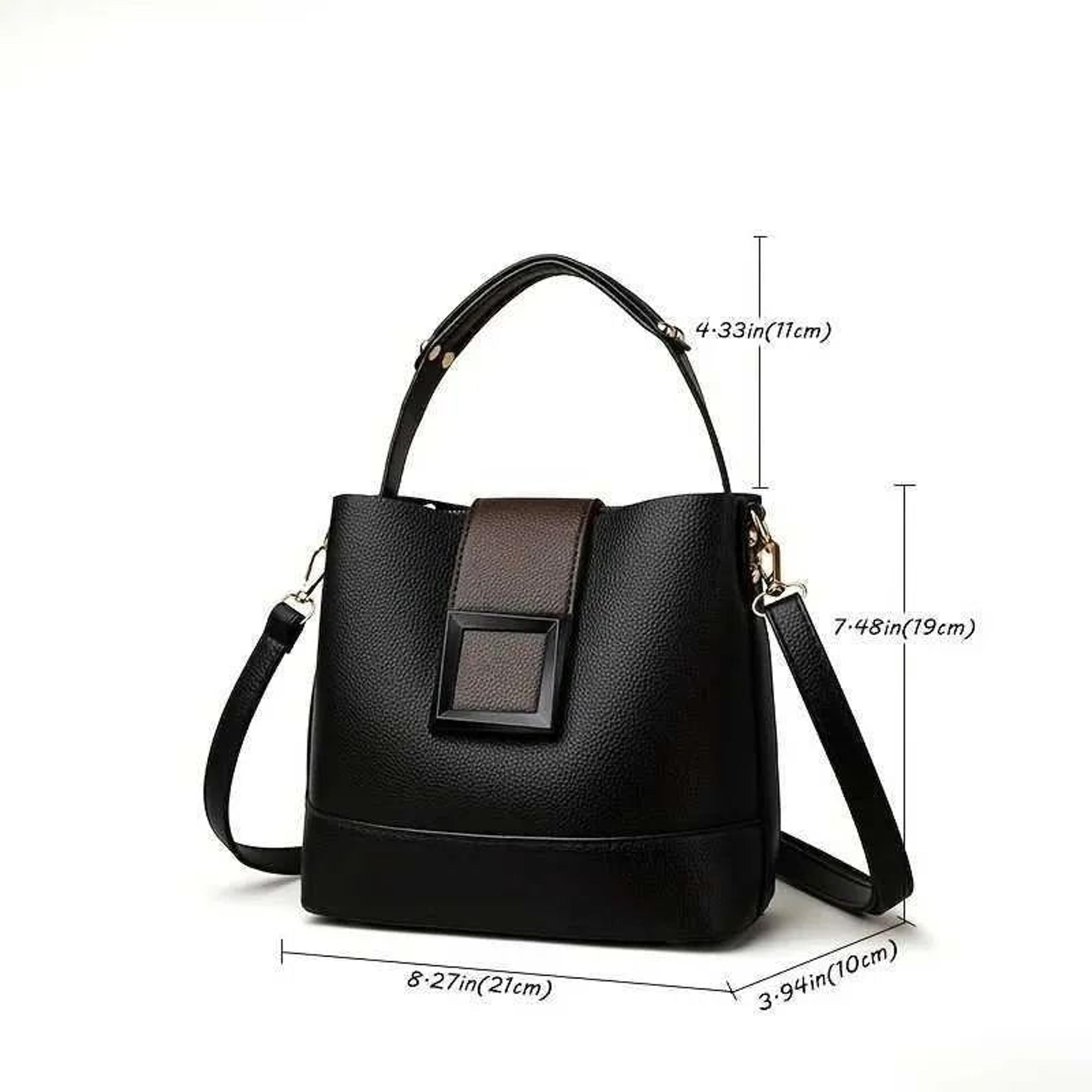 Womens Genuine Leather Bucket Bag With Adjustable Shoulder Strap And Top Handle 2