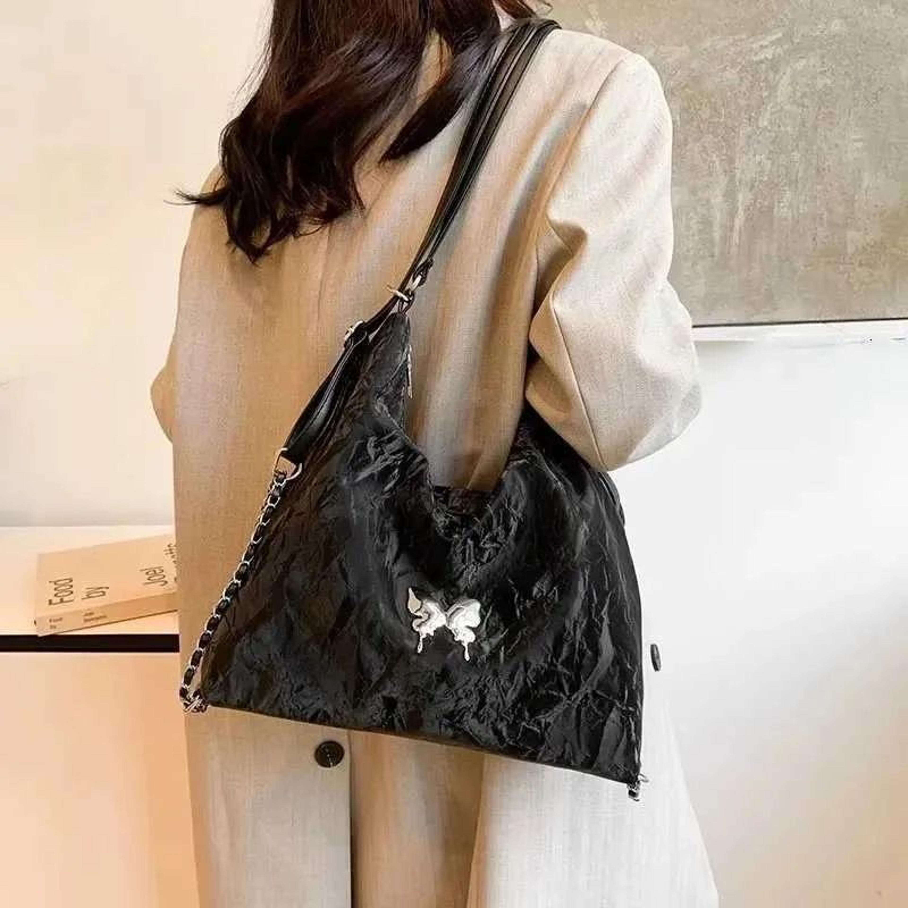 womens large capacity pu leather tote bag with bow detail and zipper closure