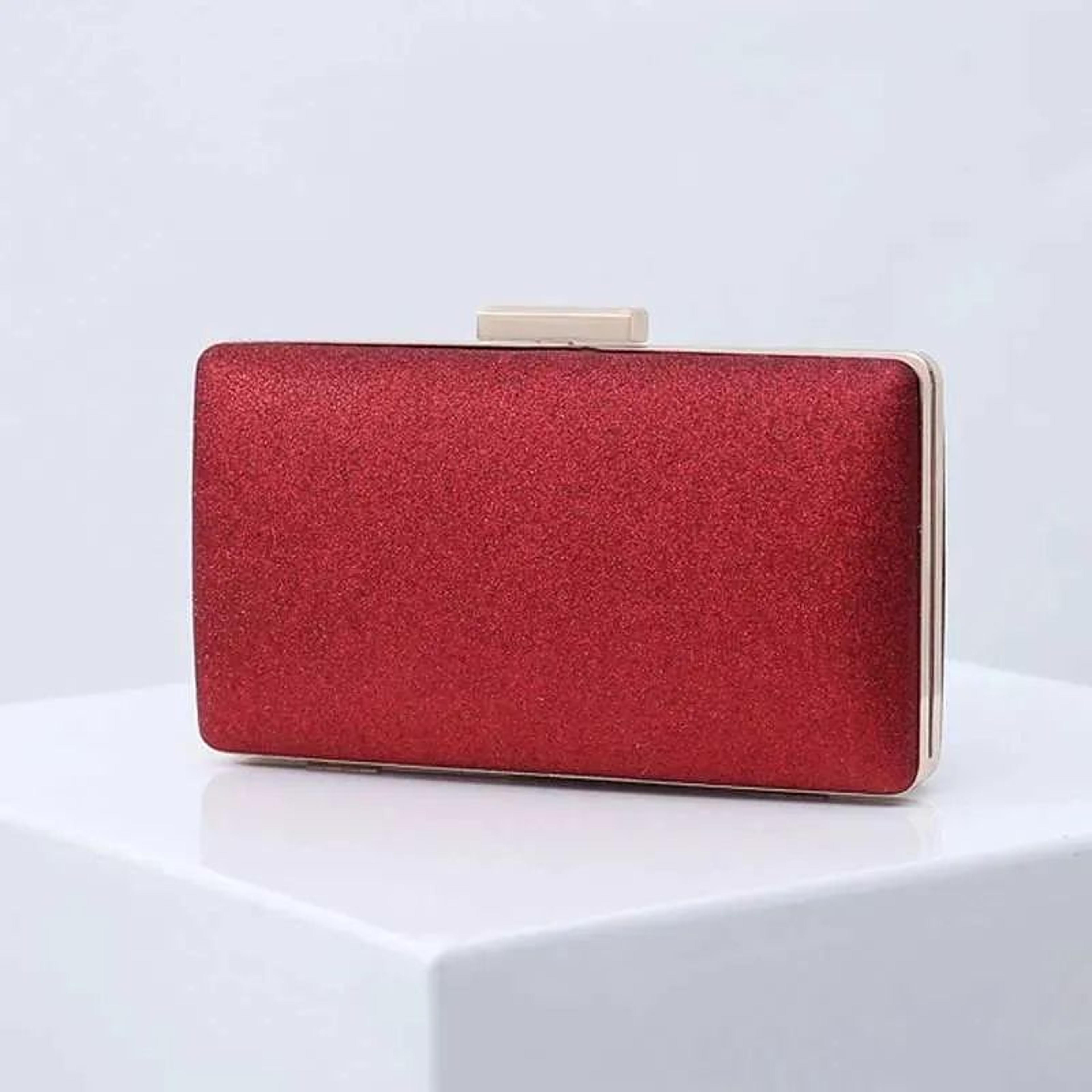 retro pu leather evening clutch bag with two chains for shoulder and crossbody wear