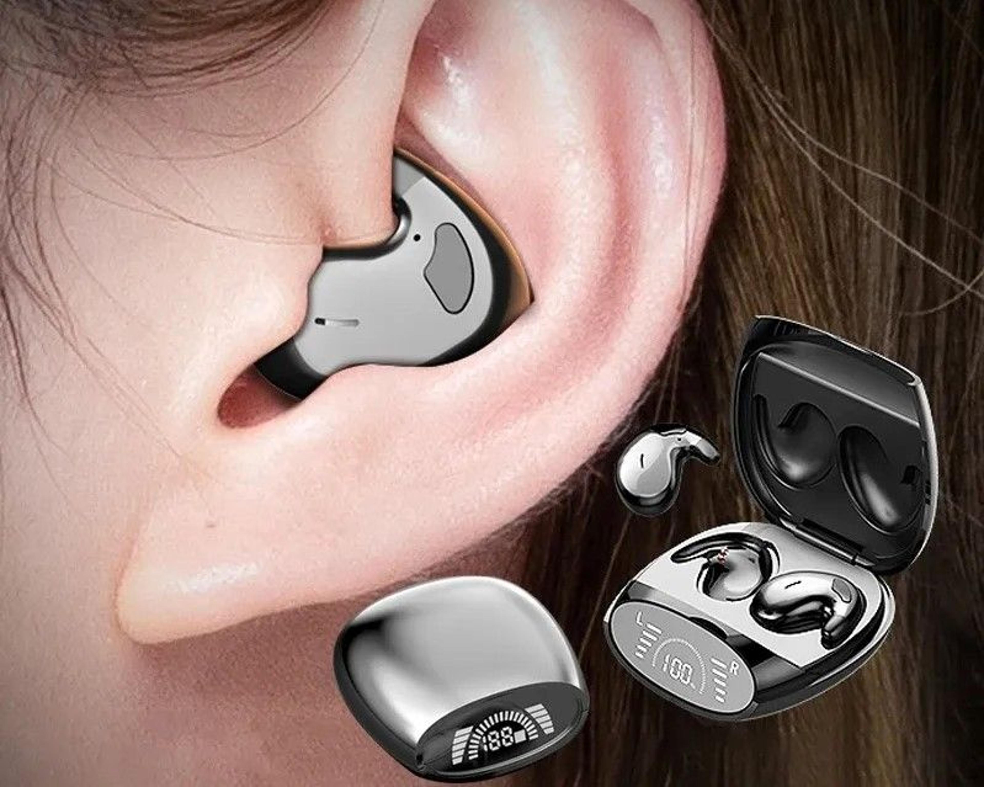 invisible wireless earbuds with bluetooth and led display
