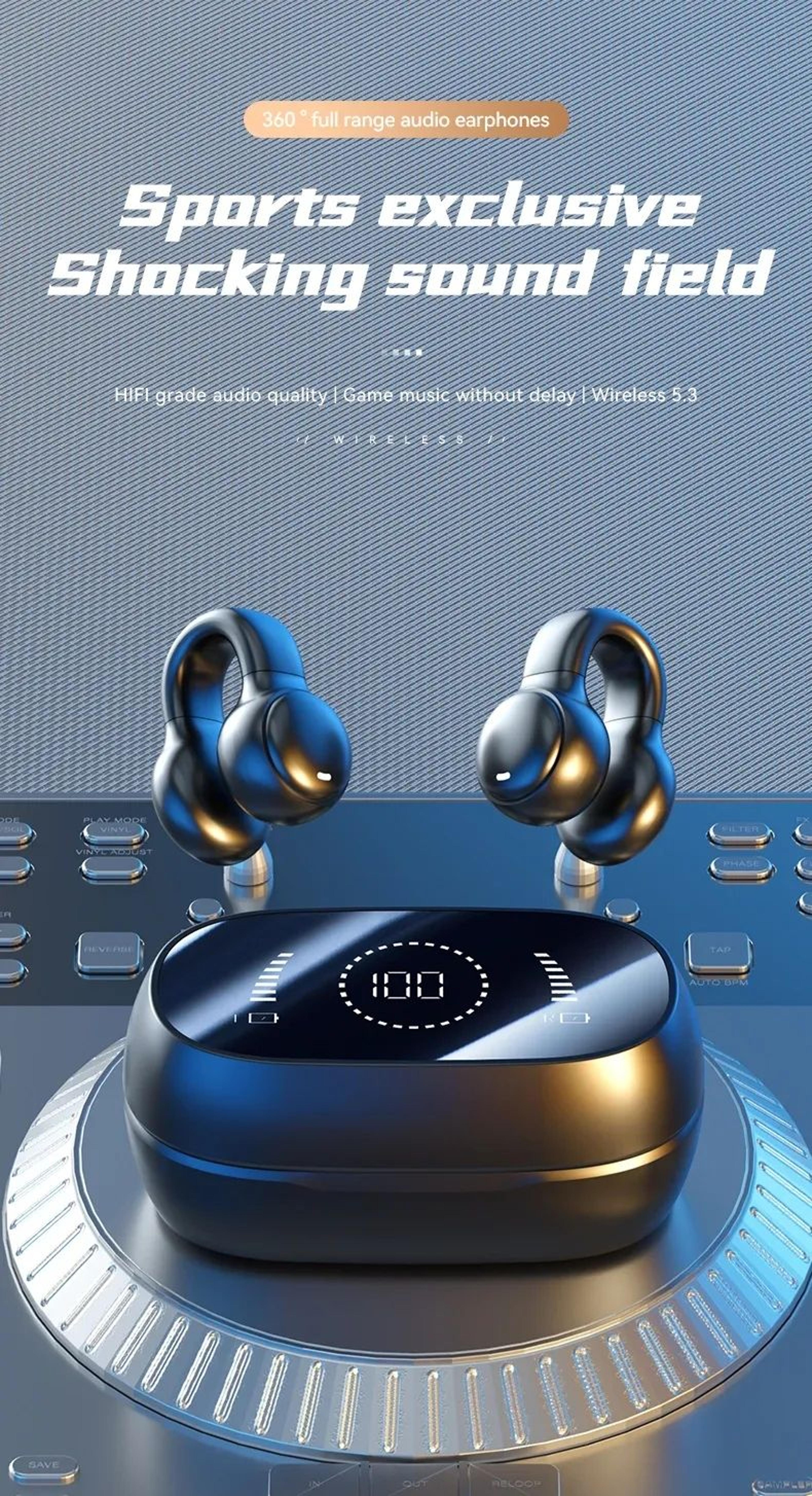 Wireless ClipOn Earbuds Mini Stereo Sports And Gaming Earphones For Android 9