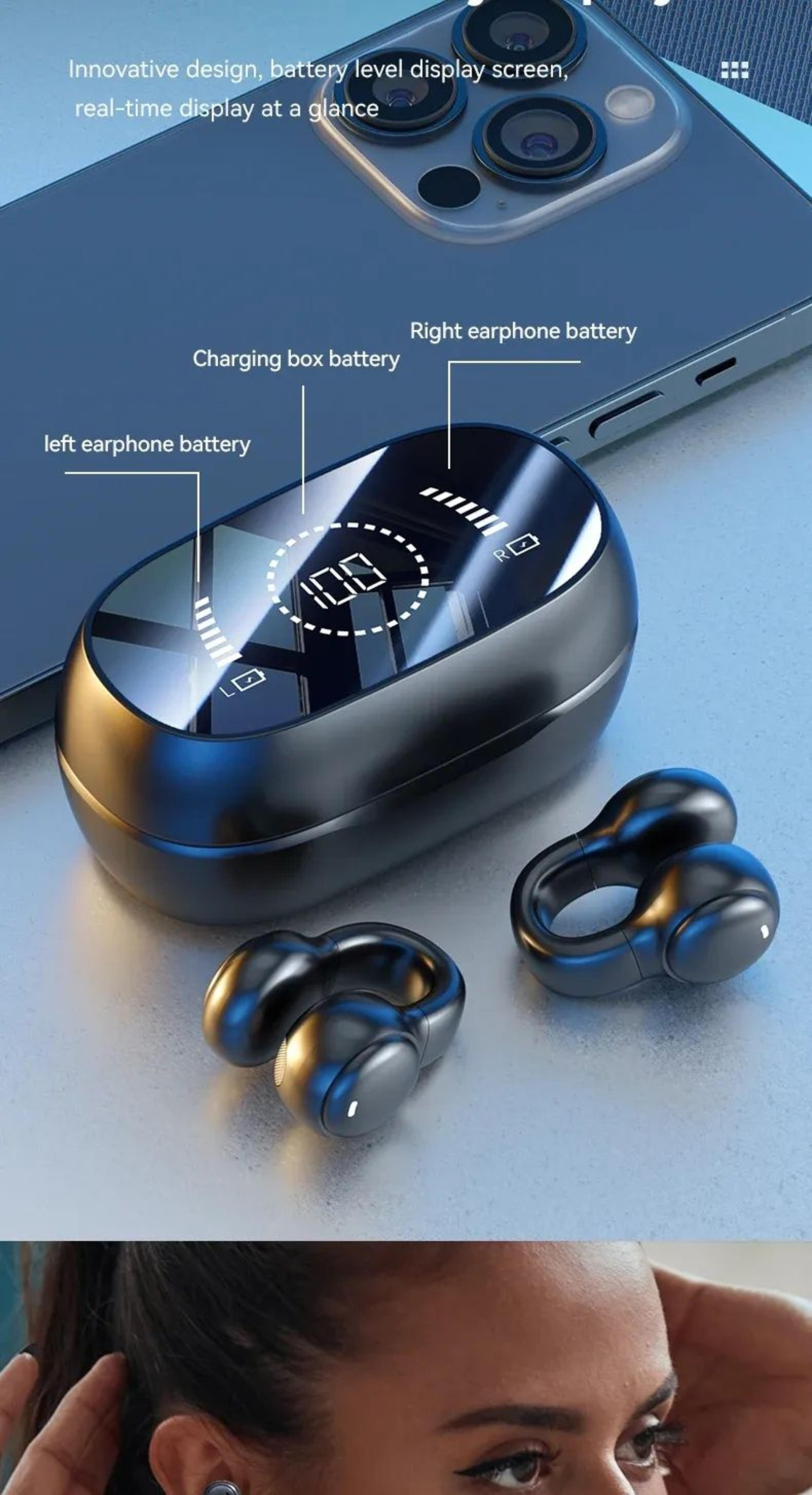 Wireless ClipOn Earbuds Mini Stereo Sports And Gaming Earphones For Android 6