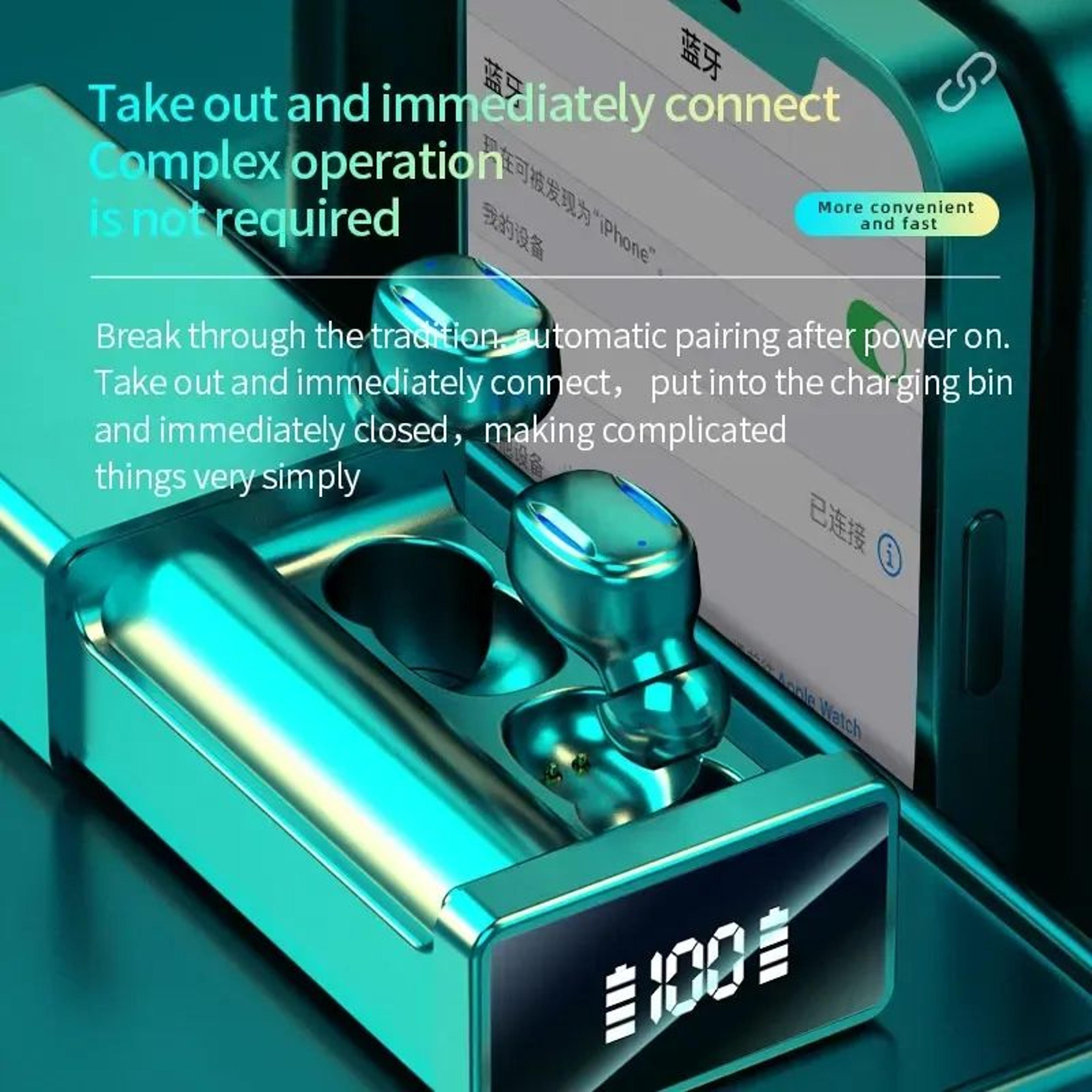 Wireless Bluetooth Earbuds With Design And LED Charging Case 7