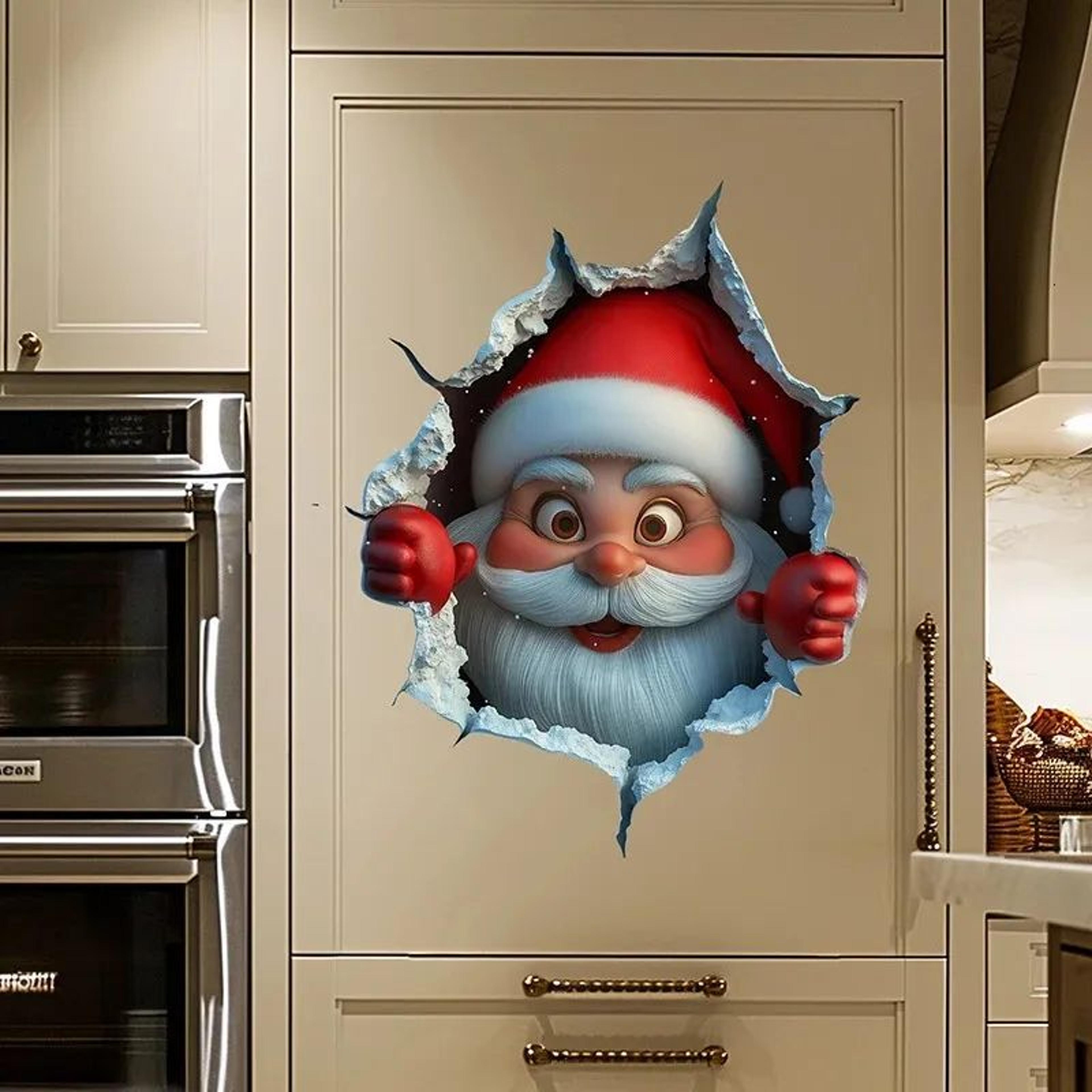 christmas santa wall decal pvc peel-and-stick holiday decoration