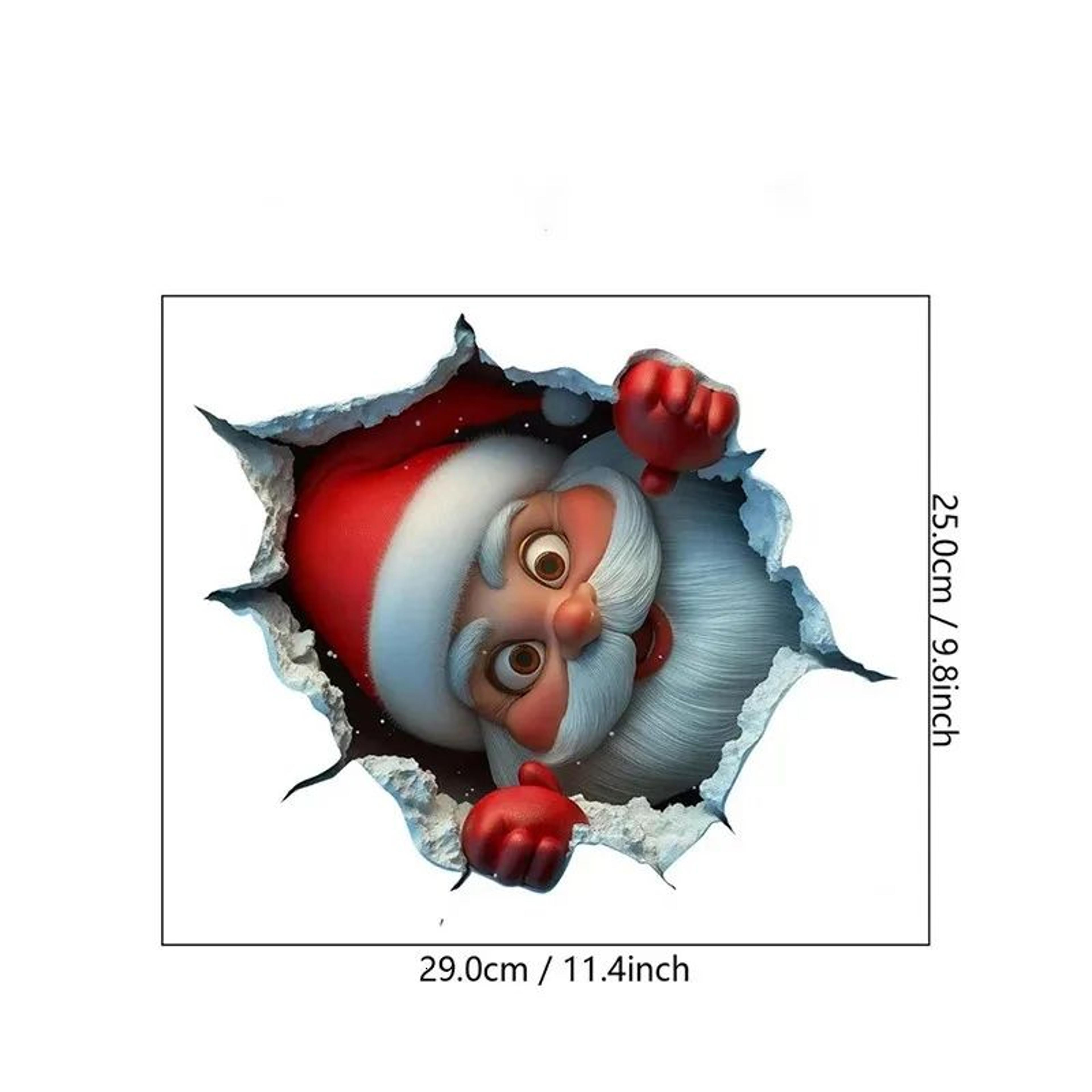 Christmas Santa Wall Decal PVC PeelandStick Holiday Decoration 3