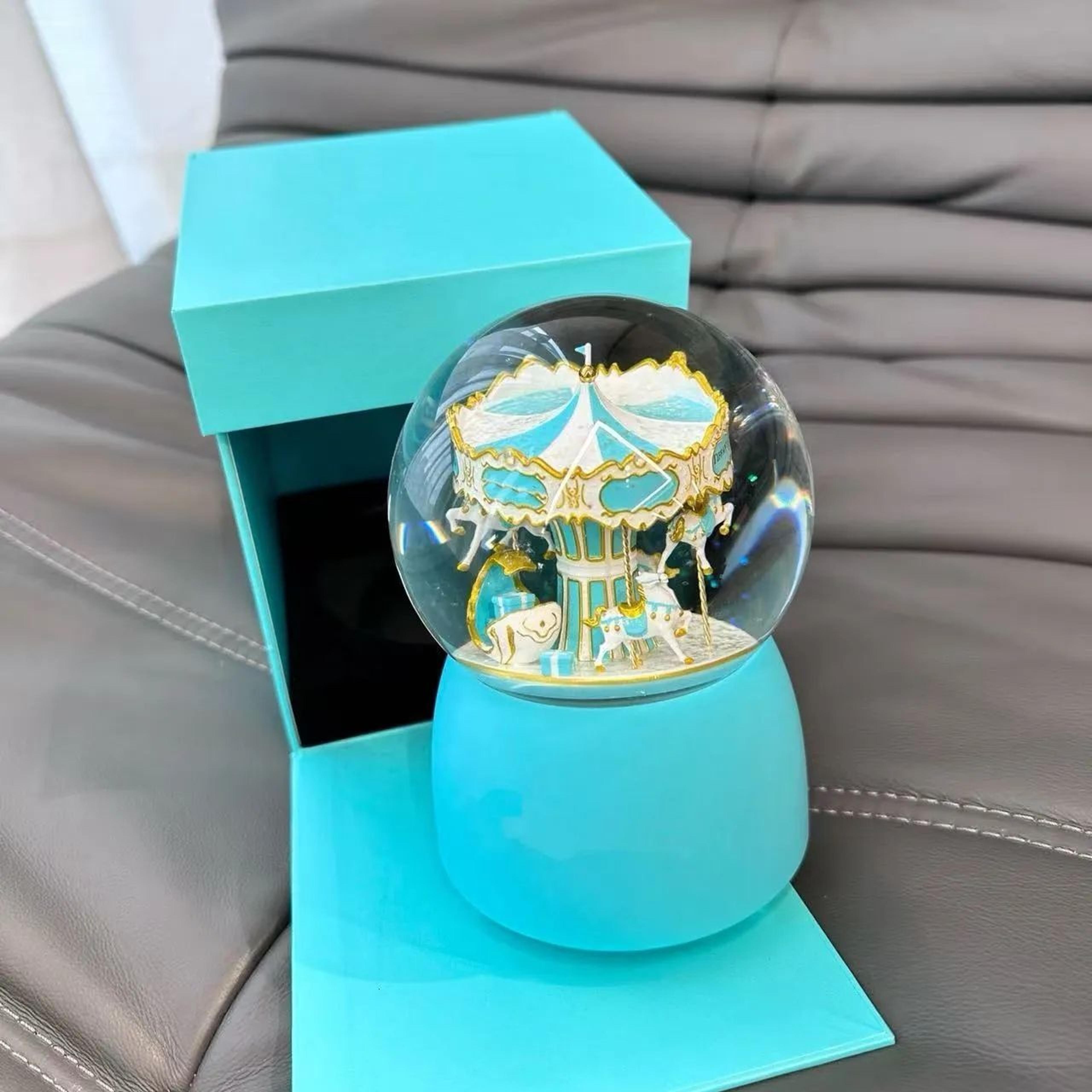 Designer Crystal Ball Ornament With MerryGoRound Theme For Holiday Decor 1