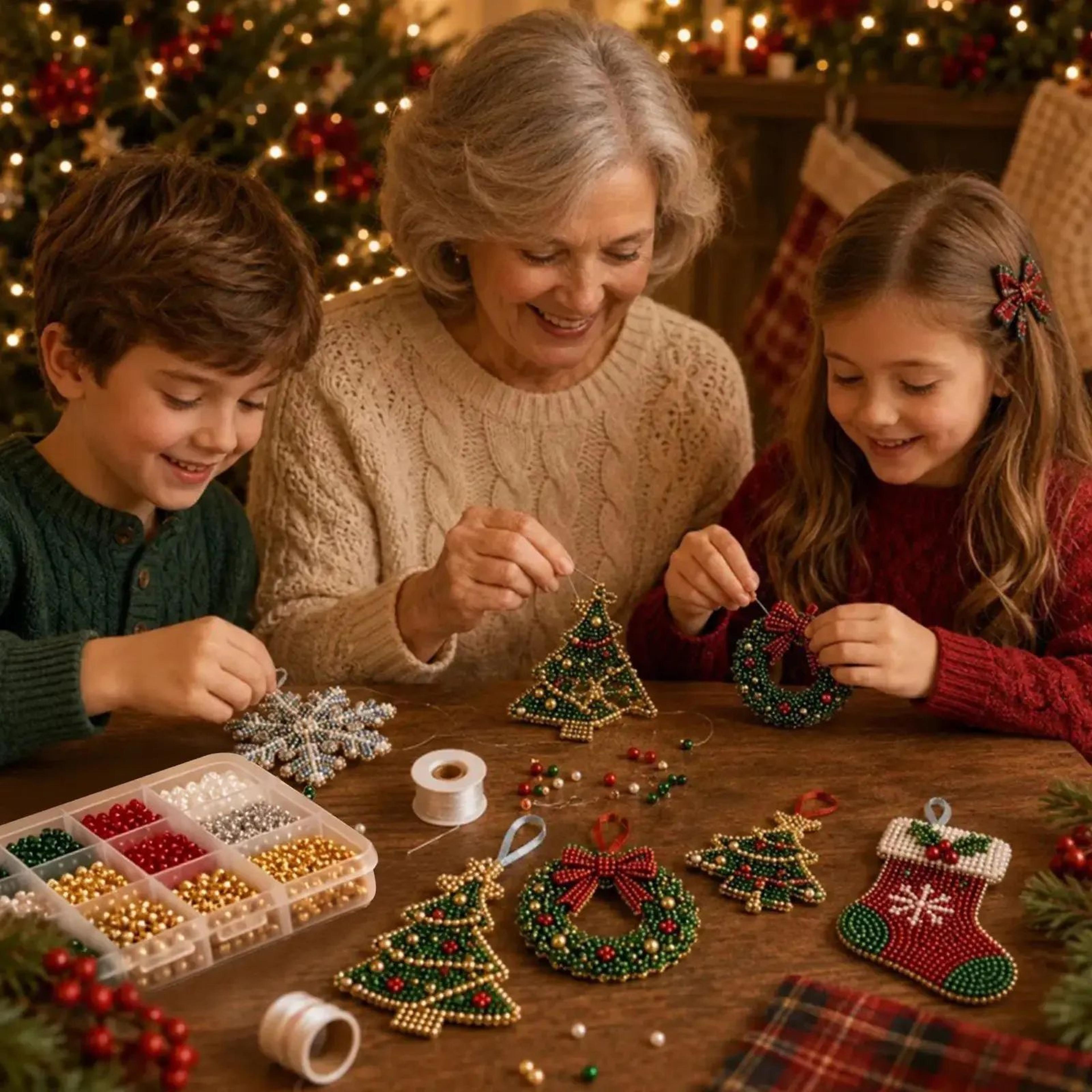 Christmas Tree And Snowflake Bead Craft Kit For Beginners 2