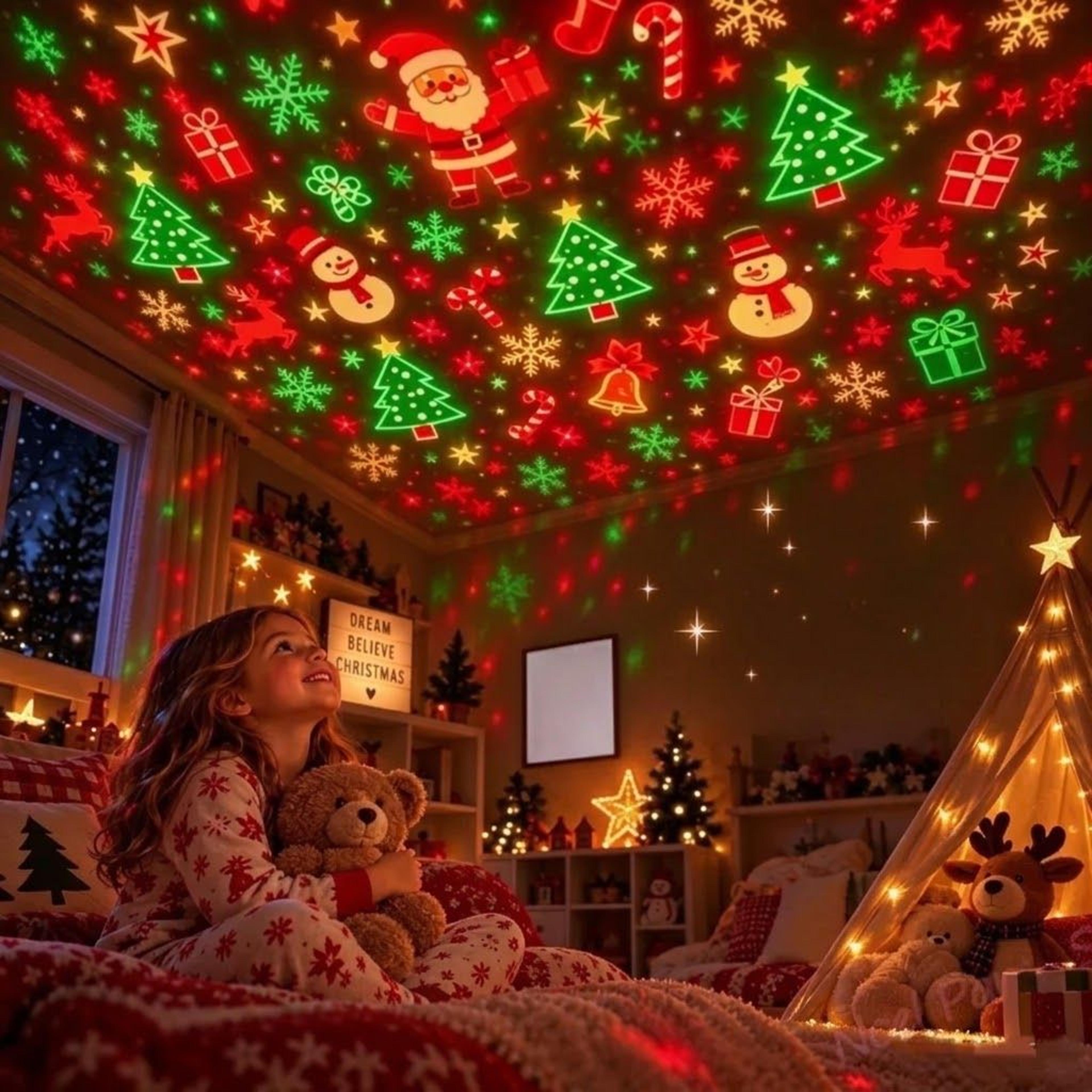 usb powered christmas tree ceiling projector night light for indoor holiday decor