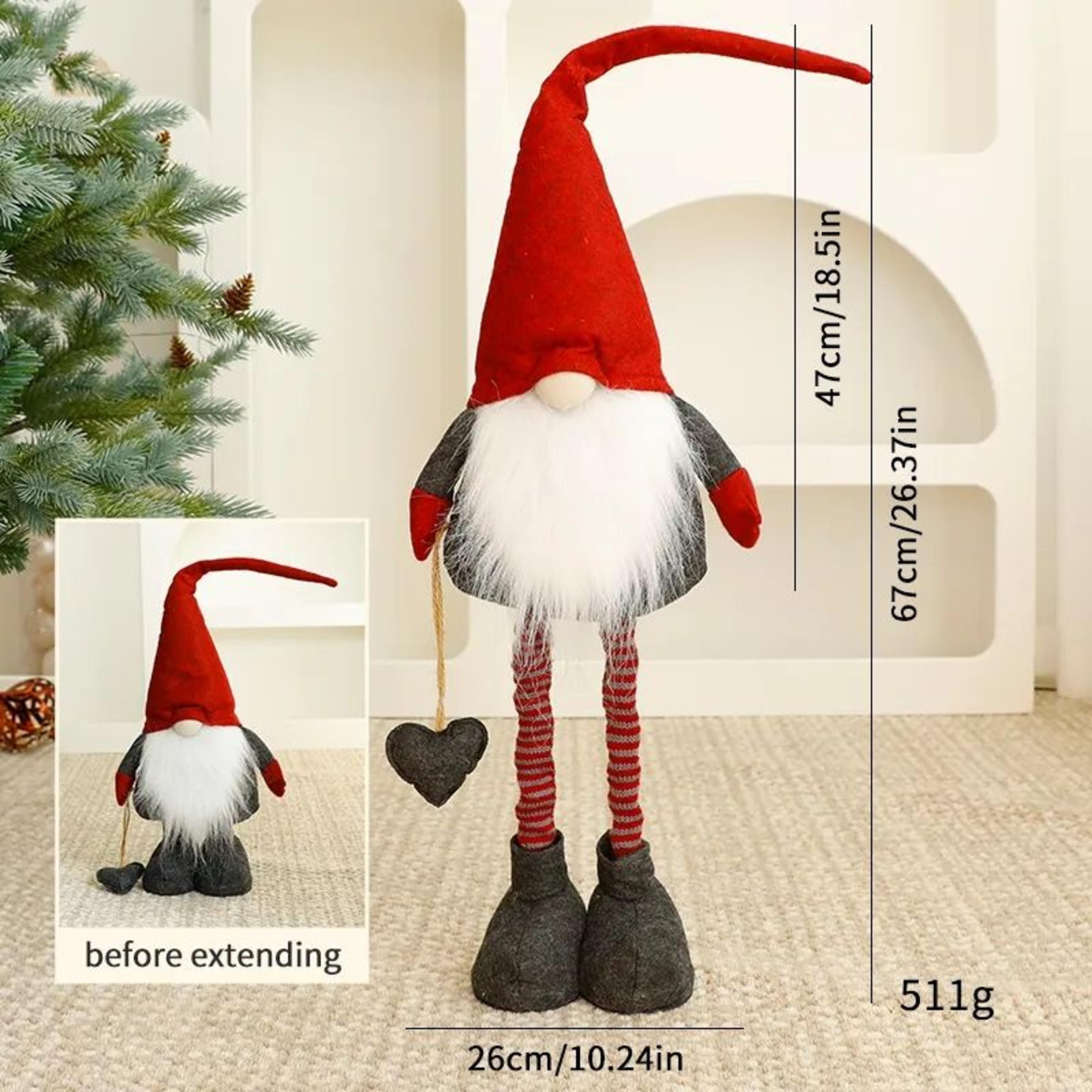 Christmas Gnome And Santa Figurines For Tabletop And Window Holiday Decor 2