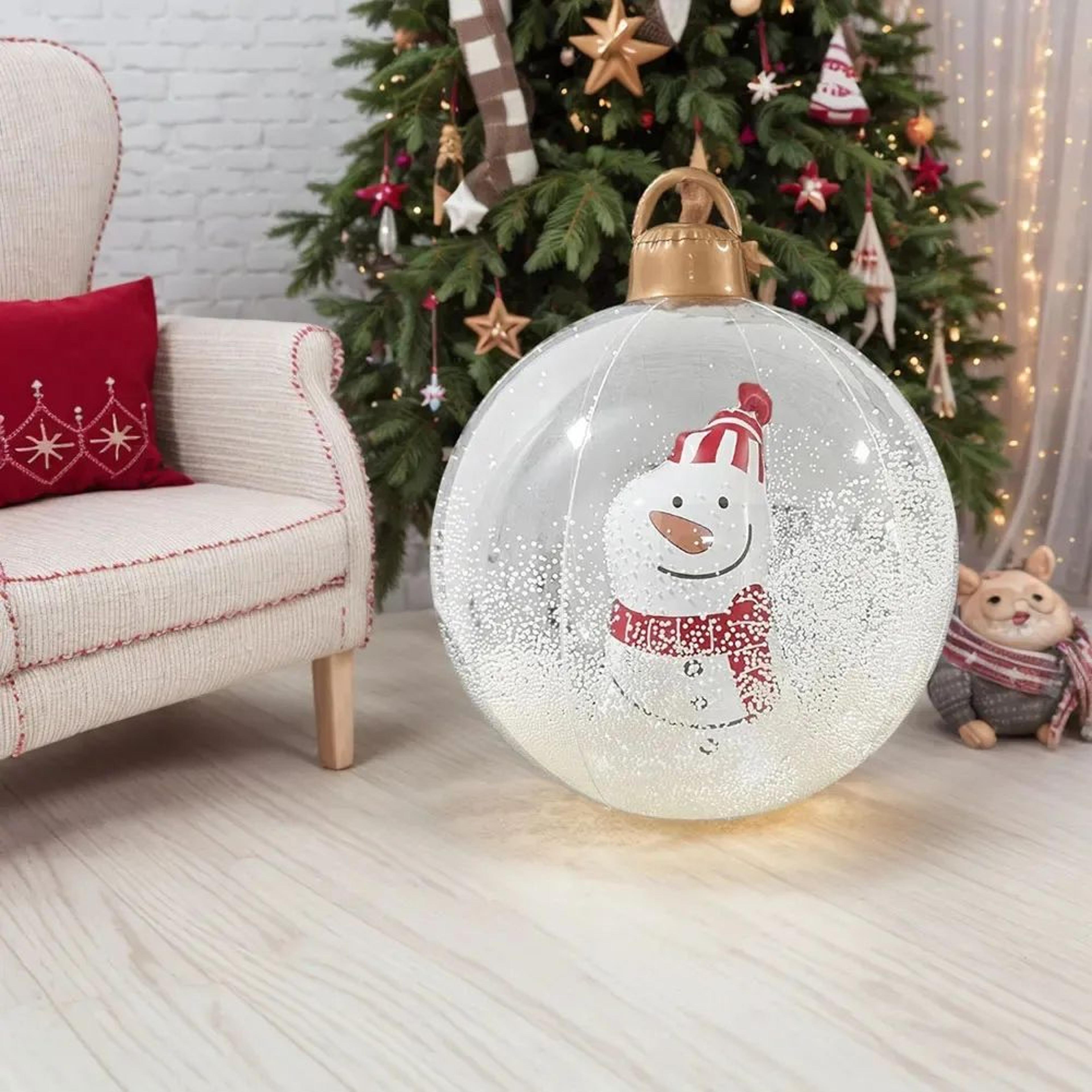 Inflatable Christmas Ornament Ball With LED Light For Outdoor Decor 1
